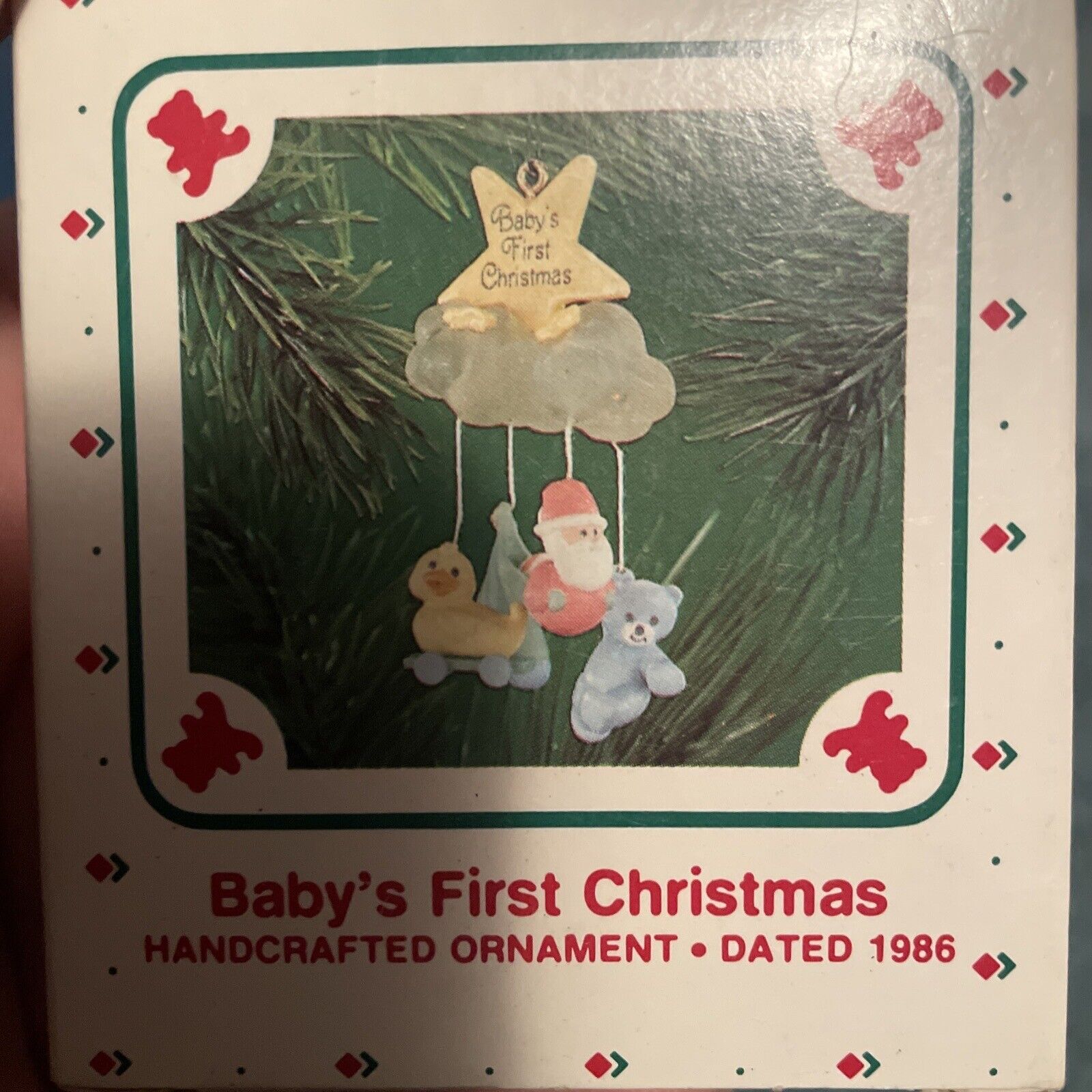 Hallmark Keepsake Baby’s First 1st Christmas Mobile Ornament 1986 In Box Read De