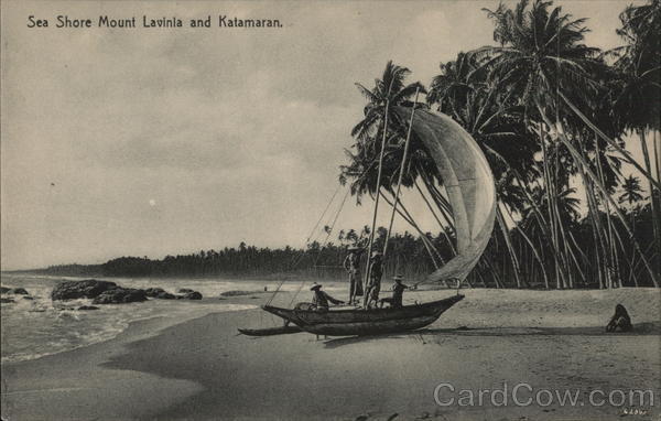 Ceylon Sea Shore Mount Lavinia and Katamaran No.265. Plate Ltd Plate Ltd.