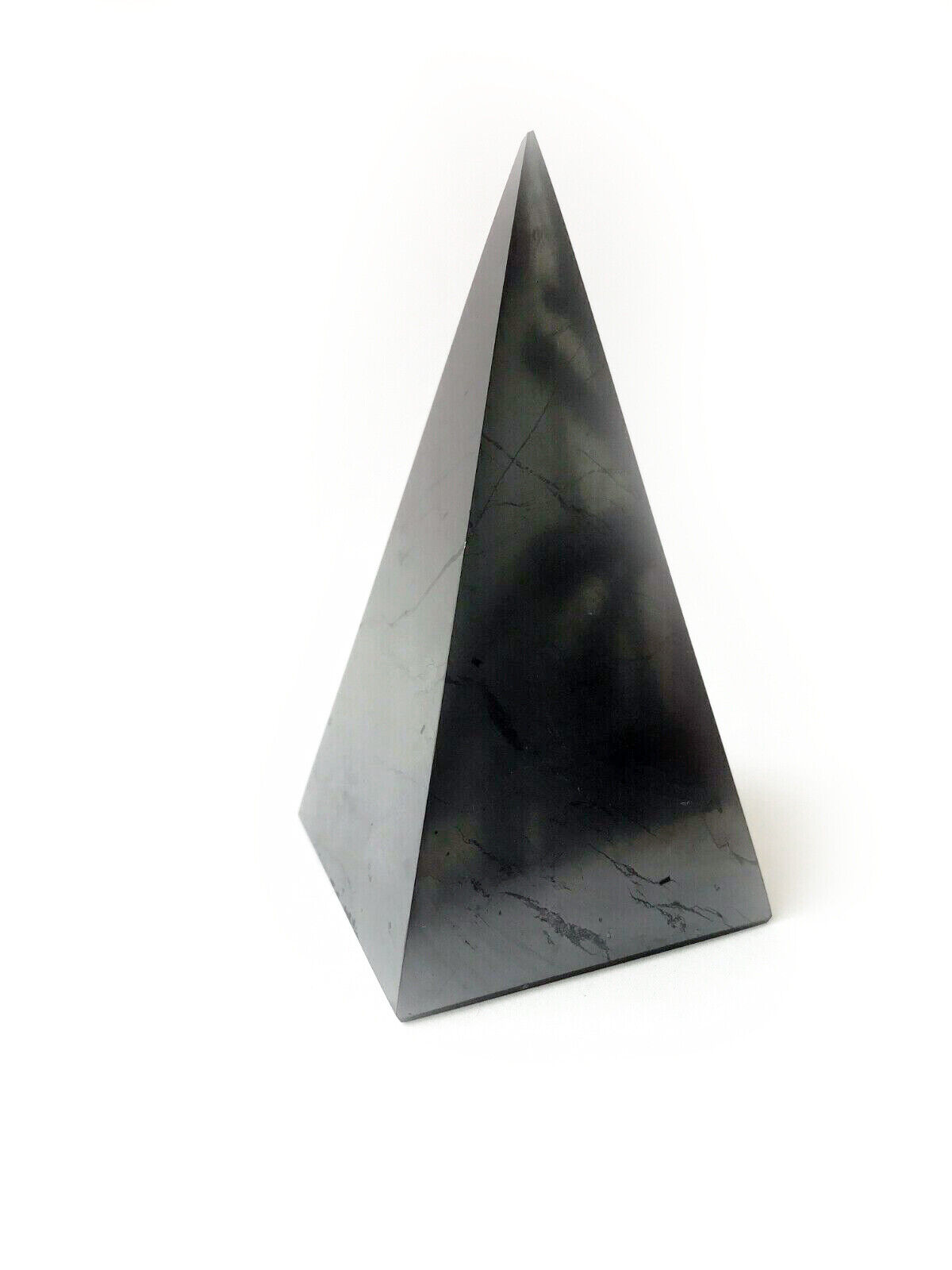 High Polished shungite pyramid 180mm 7″ Karelia EMF home decor