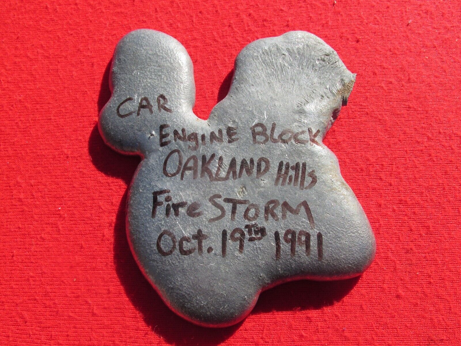 Oakland Hills Fire Engine Block Souvenir Oct 19 1991 Firestorm Cool Item SF bay
