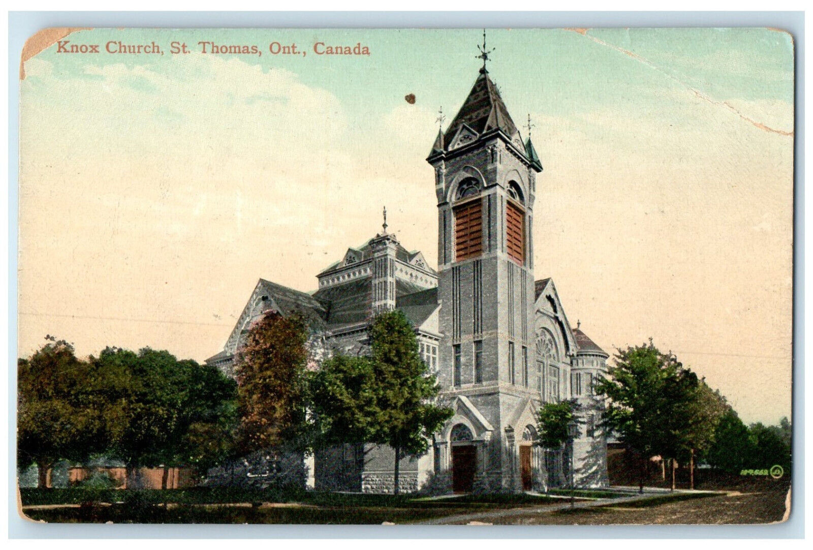 c1910 Knox Church St. Thomas Ontario Canada Antique Unposted Postcard