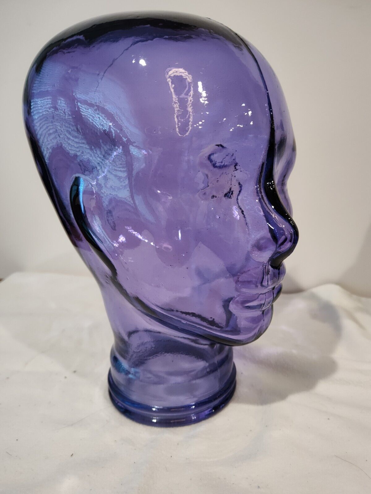 Glass Head LILAC  Life Size Mannequin Head for Decor, Hats, Wigs