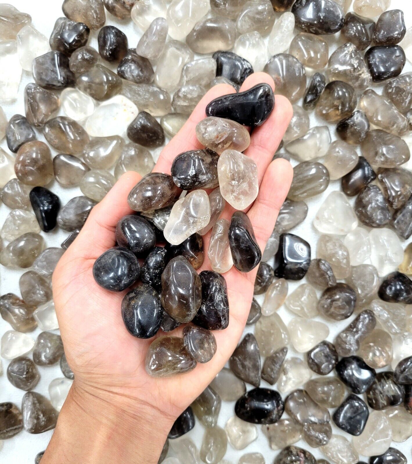 Tumbled Smoky Quartz Crystals Pendant Size 1/2 inch to 1 inch Bulk Polished Gems
