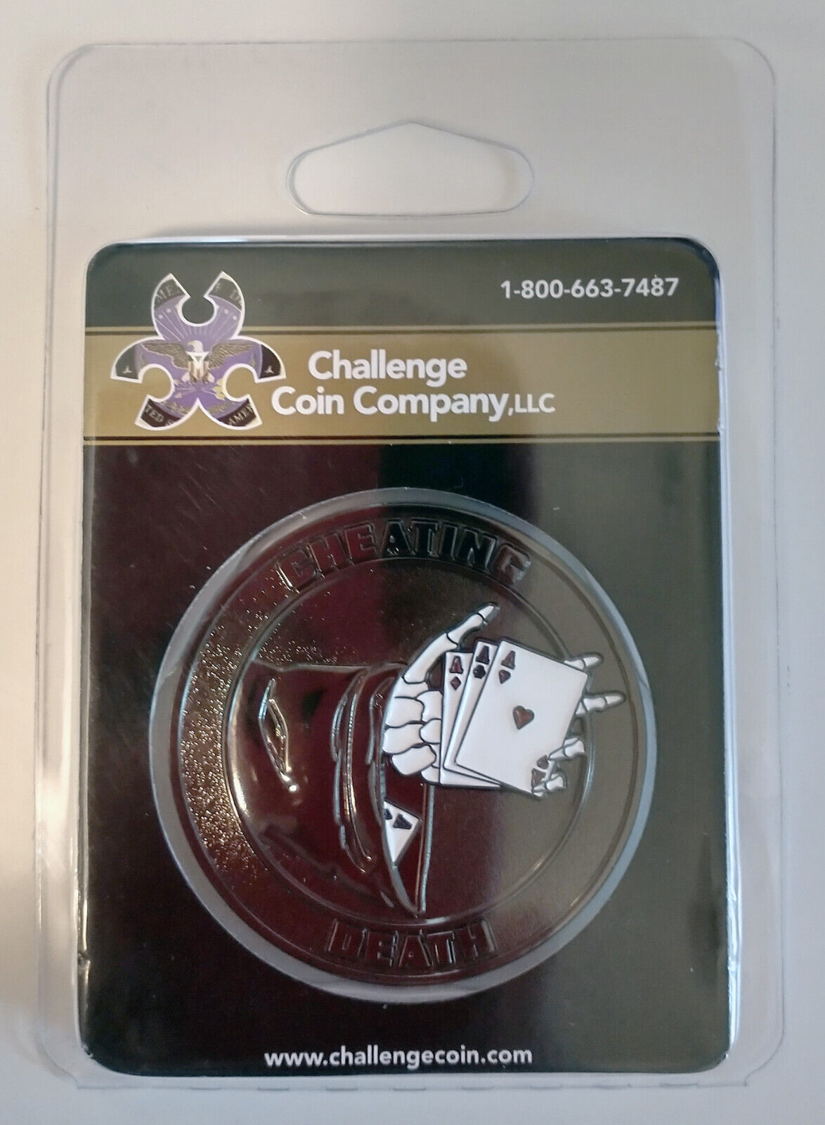 CHEATING DEATH COMMEMORATIVE LIMITED EDITION REAPER ACE MILITARY CHALLENGE COIN