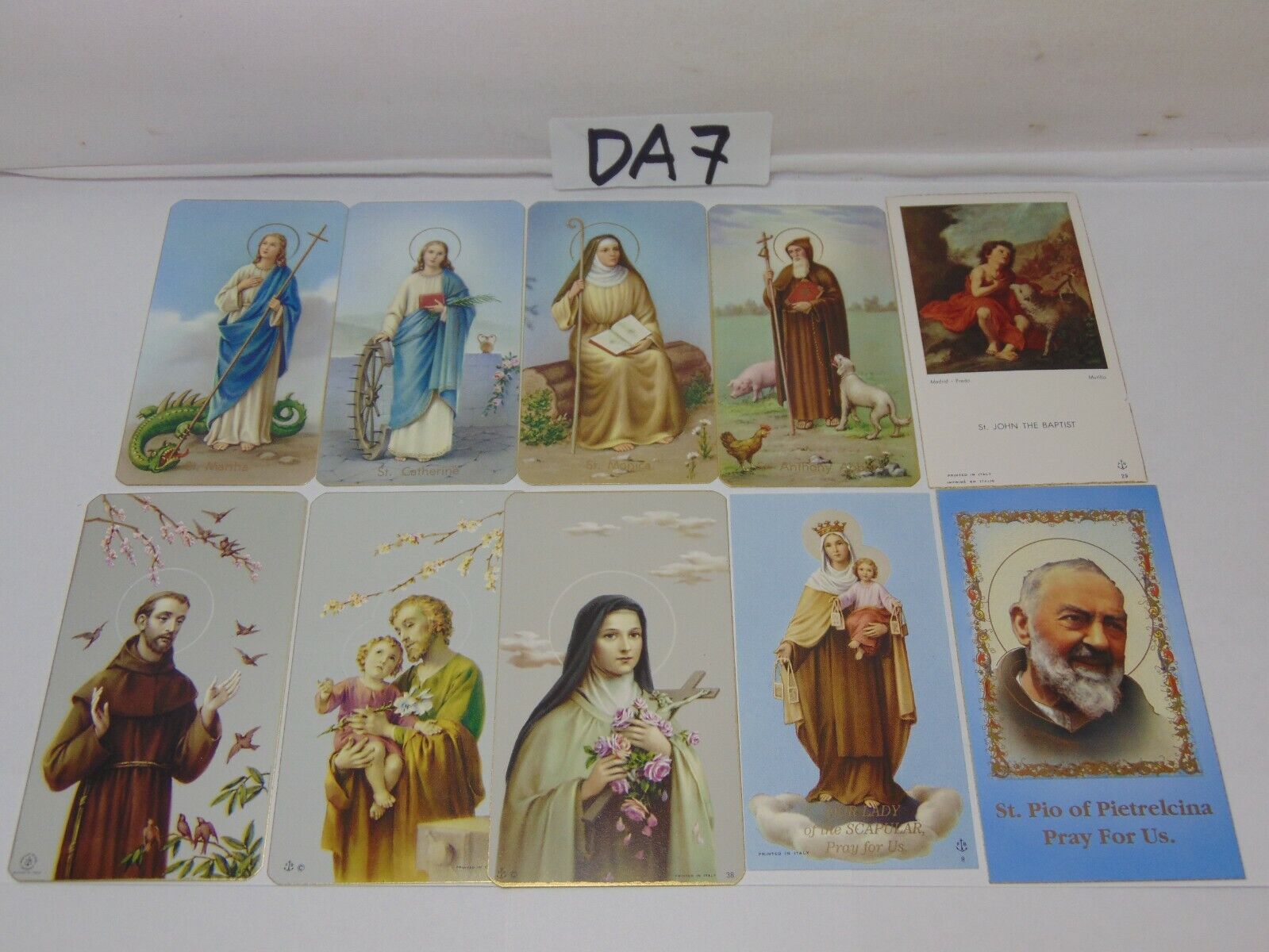 VINTAGE PRAYER HOLY CARDS LOT OF 10 FRATELLI BONELLA ITALY 400 SERIES MIXED OLD