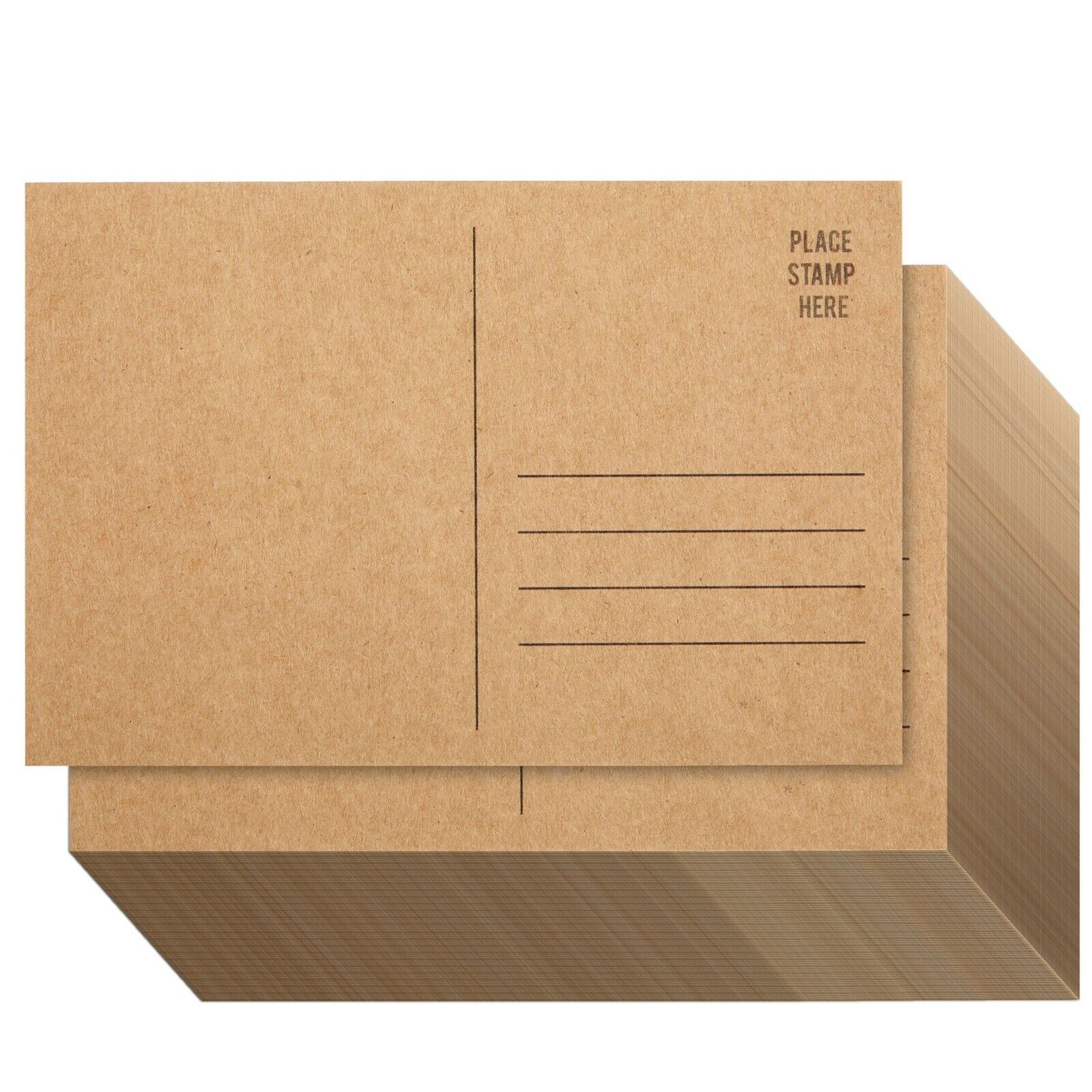 100 Pack Bulk Kraft Paper Blank Postcards for Mailing, Wedding, 350gsm, 4 x 6 In