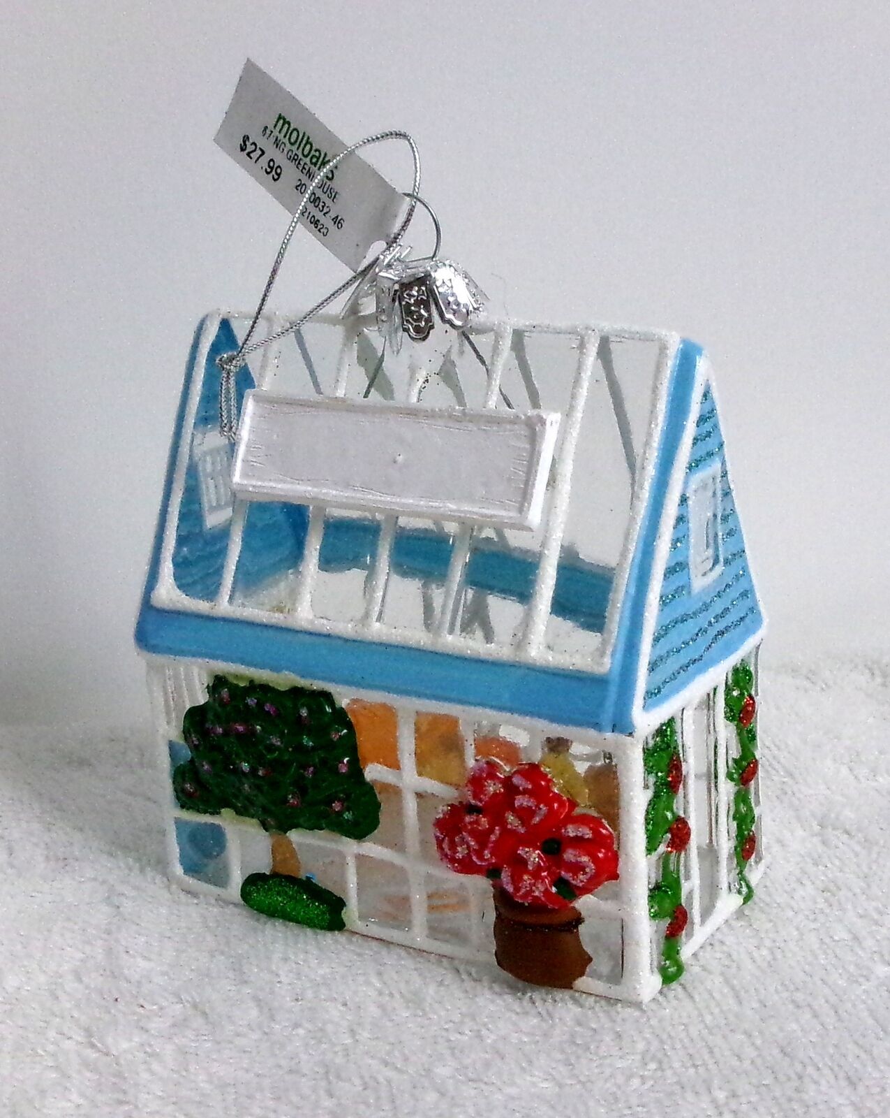 LOVE TO GARDEN? GREAT GIFT DETAILED, COLORFUL GREENHOUSE CHRISTMAS ORNAMENT NEW