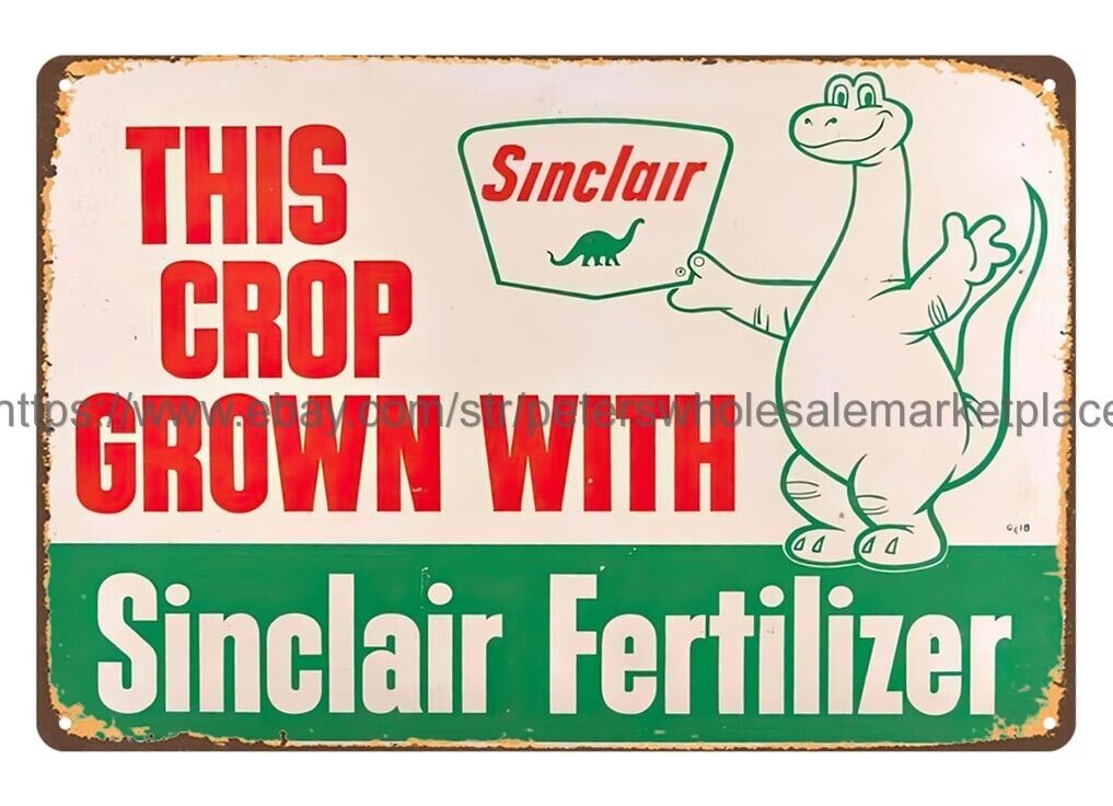 this crop grown with Sinclair Fertilizer metal tin sign wall decals bedroom