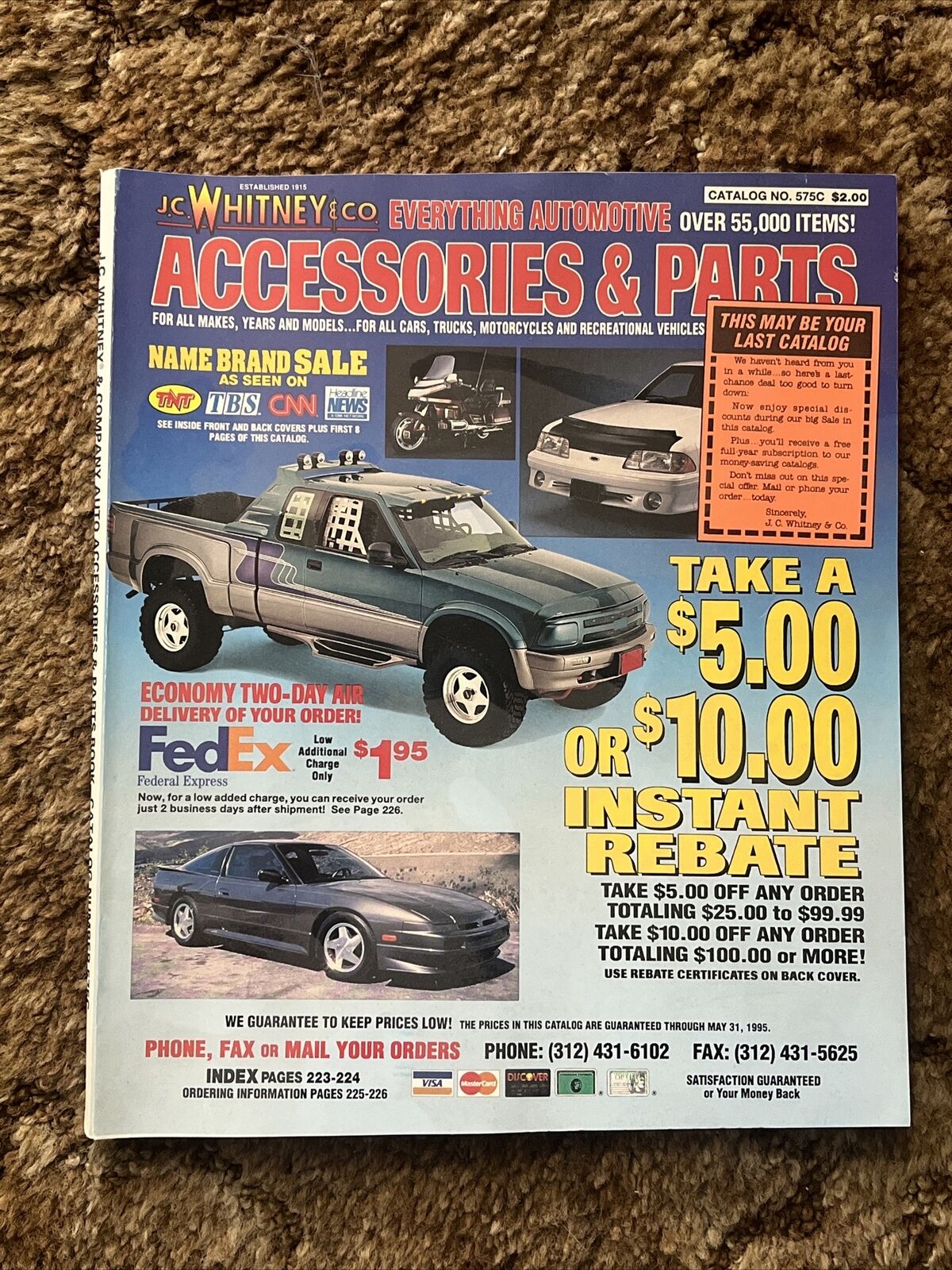 1995 JC WHITNEY EVERYTHING AUTOMOTIVE OVER 55000 ITEMS CATALOG PARTS ACCESSORIES