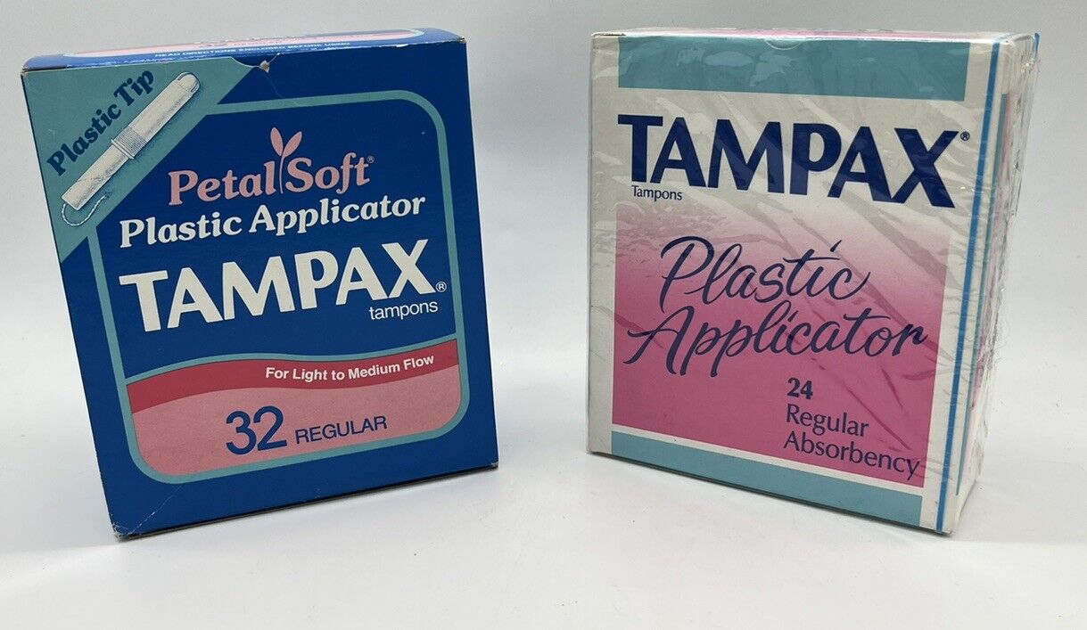 Vintage 1987 & 1990 Tampax Plastic Applicator Original Tampons Prop Movie New