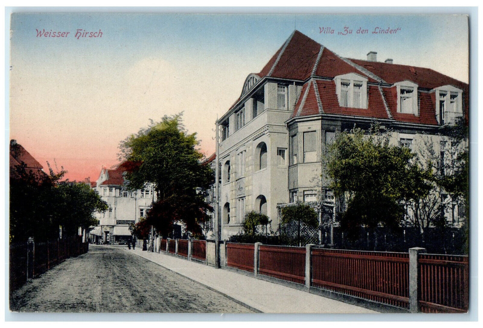 c1910 Villa 3u Den Linden Weisser Hirsch Dresden Germany Antique Postcard
