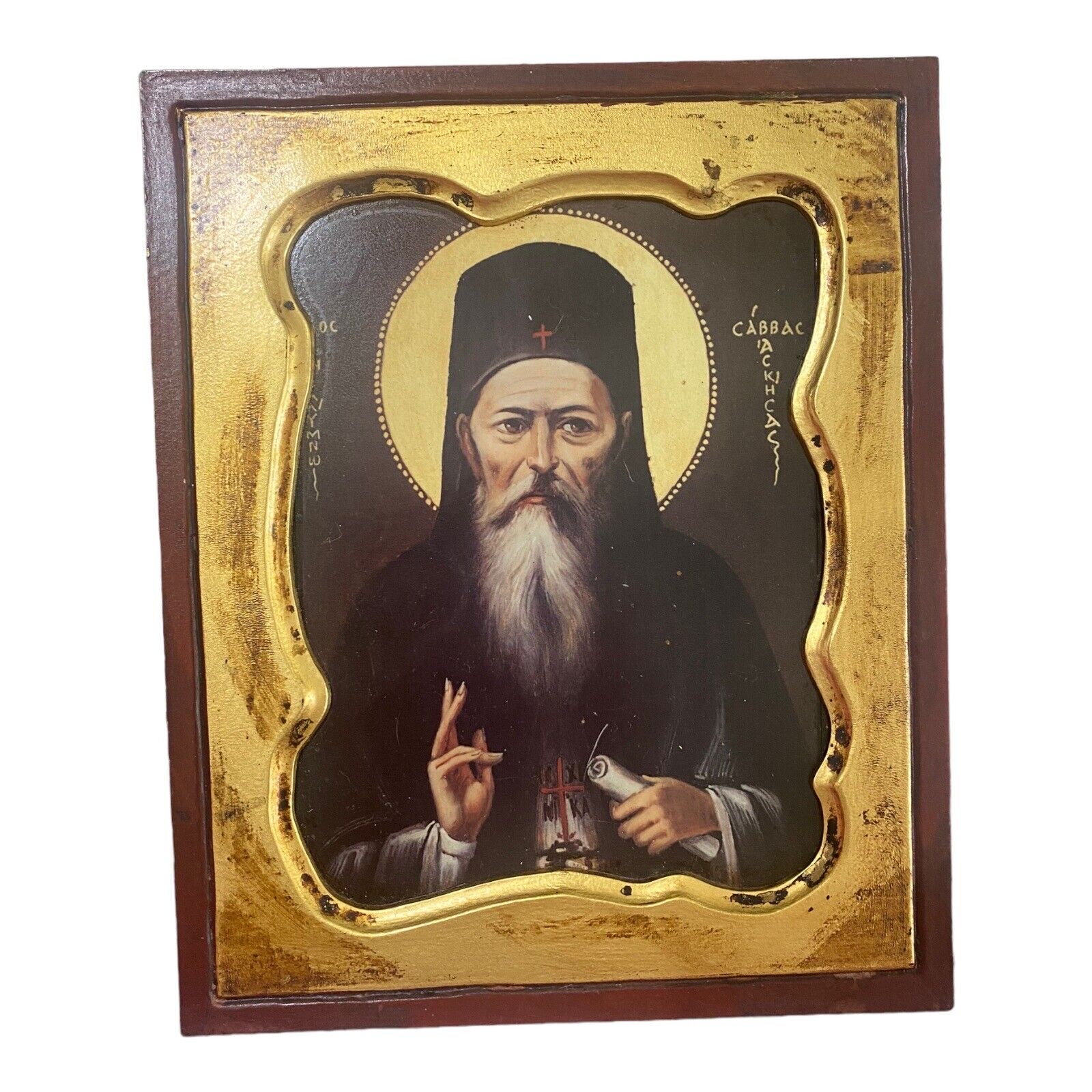 Saint St. Paisios Icon On Wood Greek Orthodox Byzantine Icons Religious Wall Art