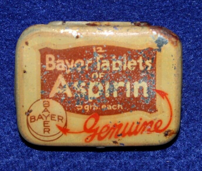 Vintage BAYER Tablets of Aspirin 12 Table Tin - Pocket Size