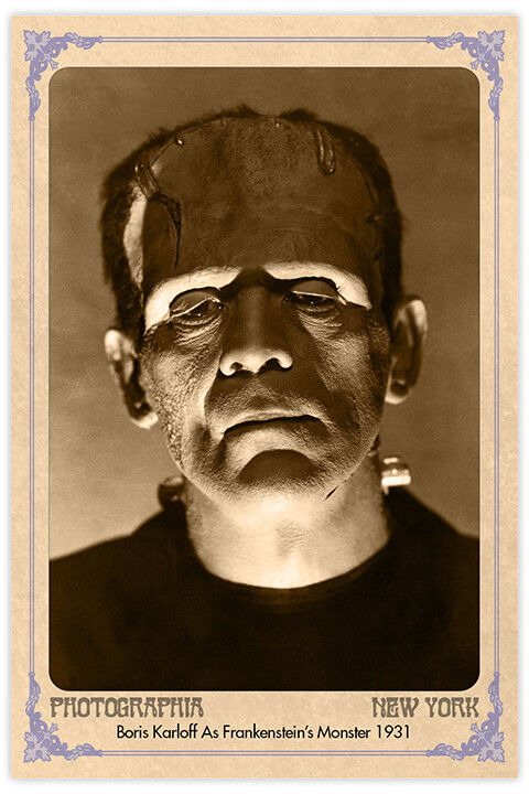 FRANKENSTEIN'S MONSTER 1931 Boris Karloff Horror Icon Cabinet Card CDV Horror RP