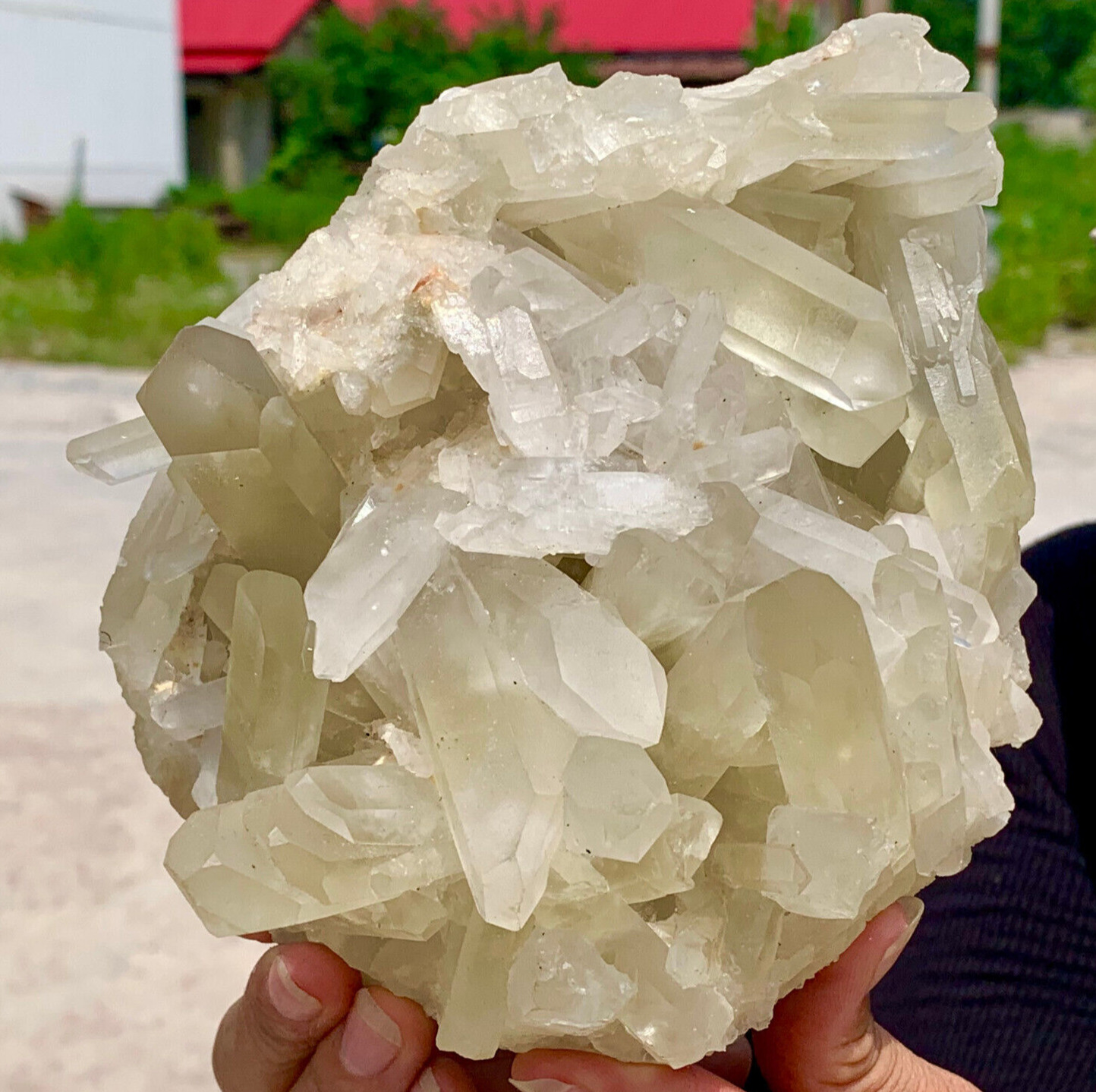 4.4LB A+++Large Natural white Crystal Himalayan quartz cluster /mineralsls
