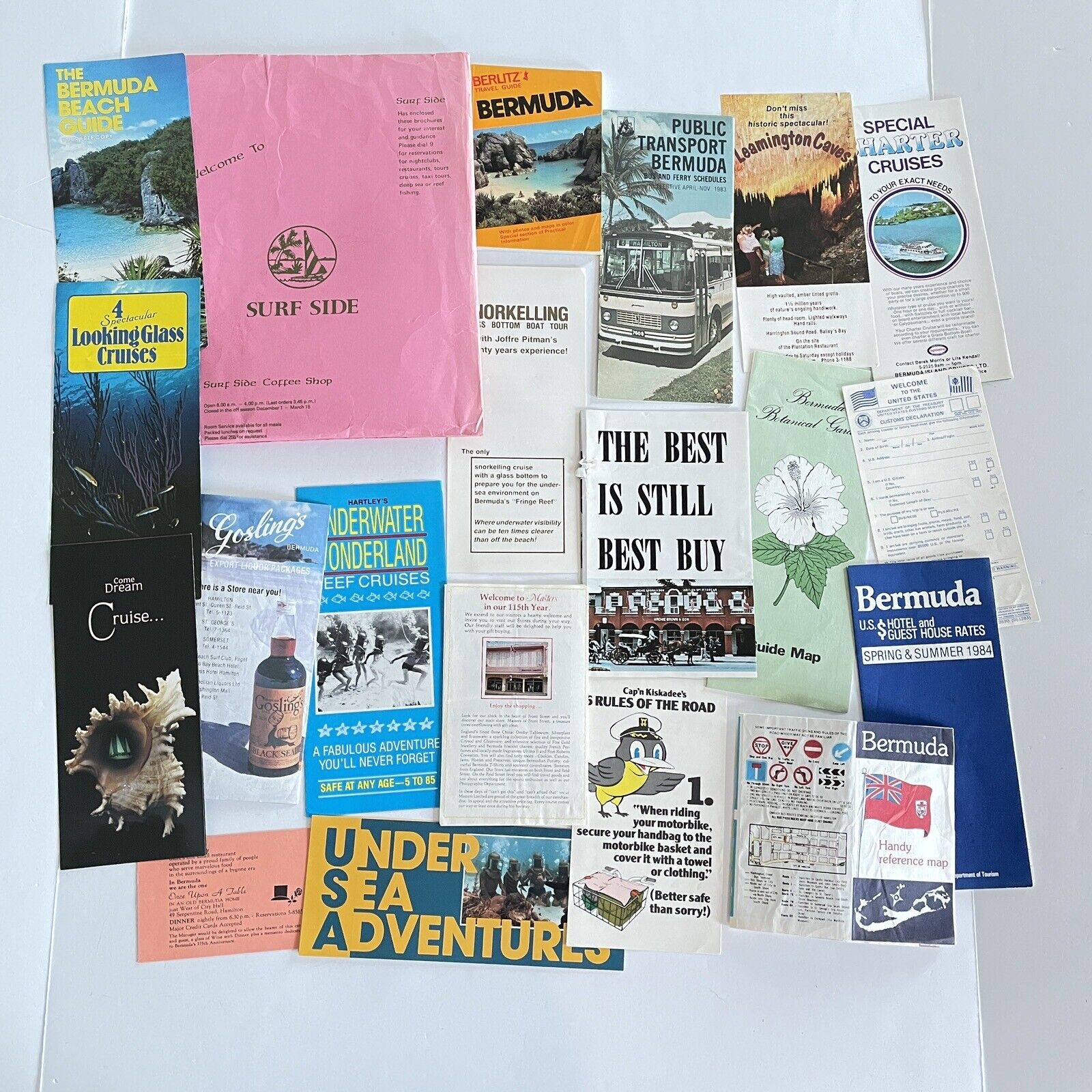 Vintage Lot Bermuda 1980s Travel Tourism Brochures Ephemera Scrapbook