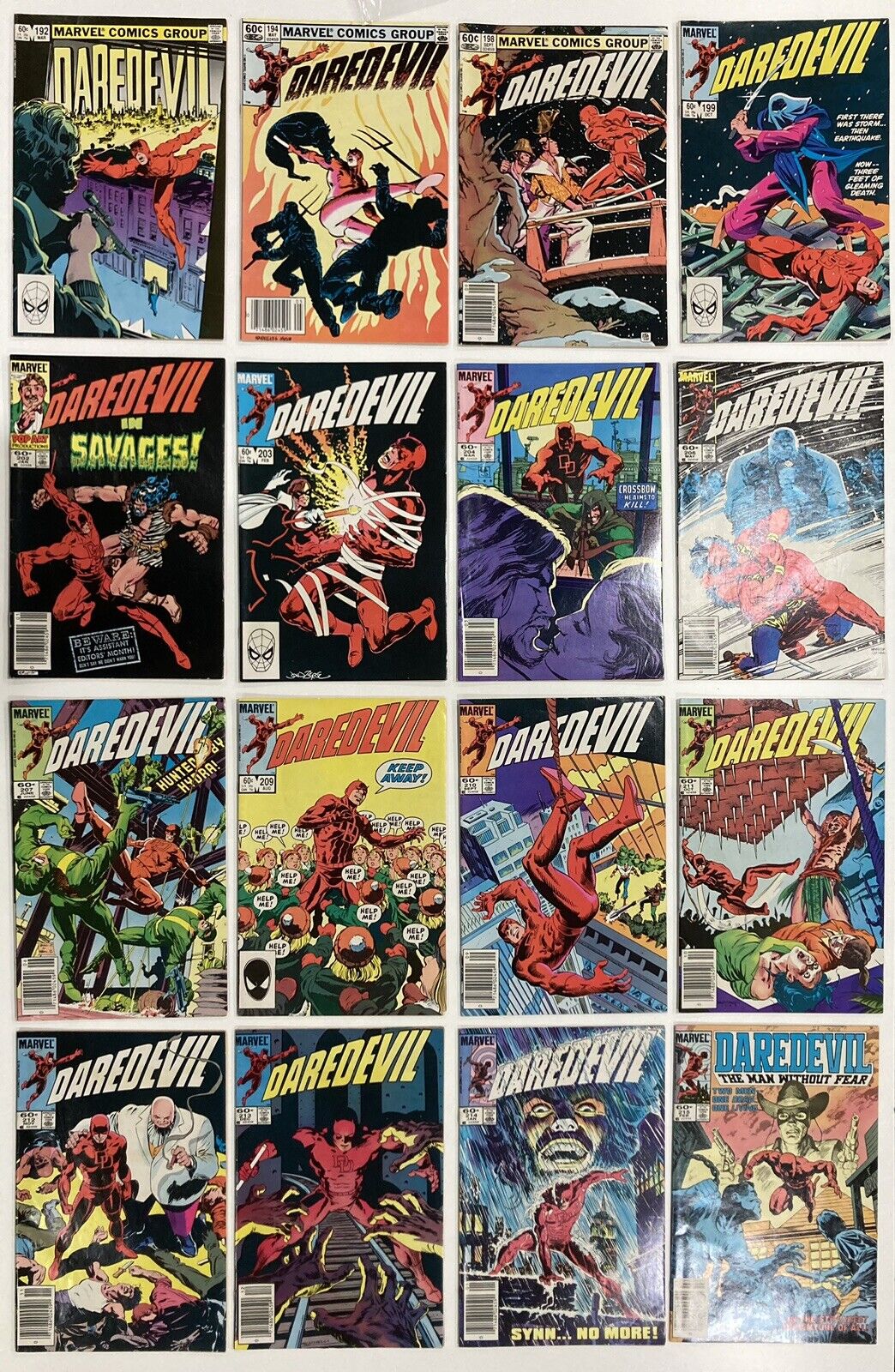 Lot of 16 Daredevil #192-215 NEWSSTAND x12