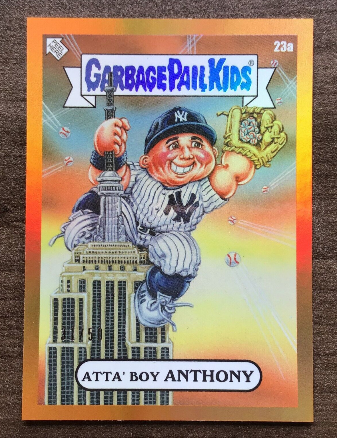 2023 Topps Garbage Pail Kids x MLB Series 3 Atta Boy Anthony Orange Foil #31/50