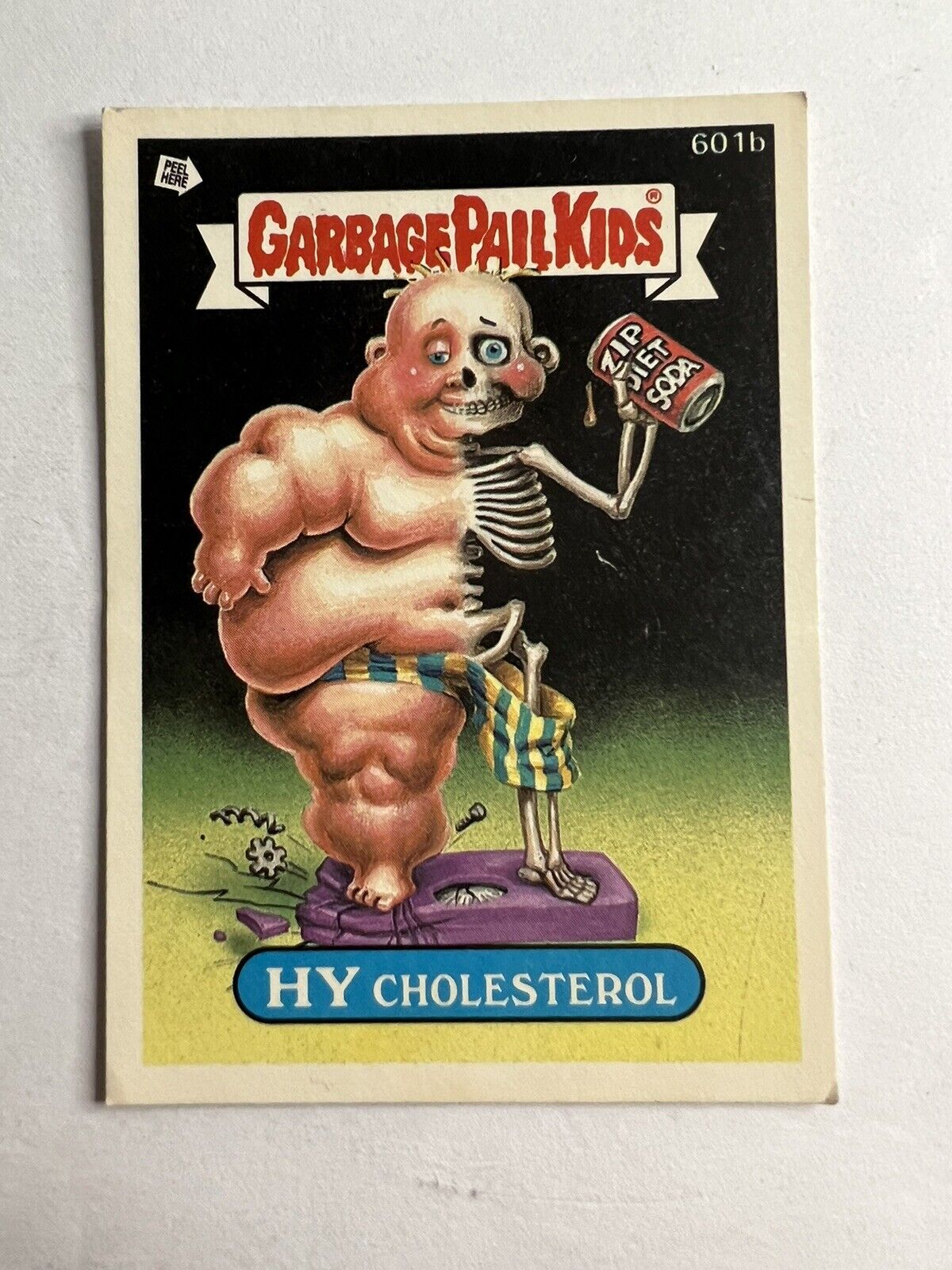 Vintage Garbage Pail Kids Series 15 Sticker #601b HY CHOLESTEROL - Topps 1988