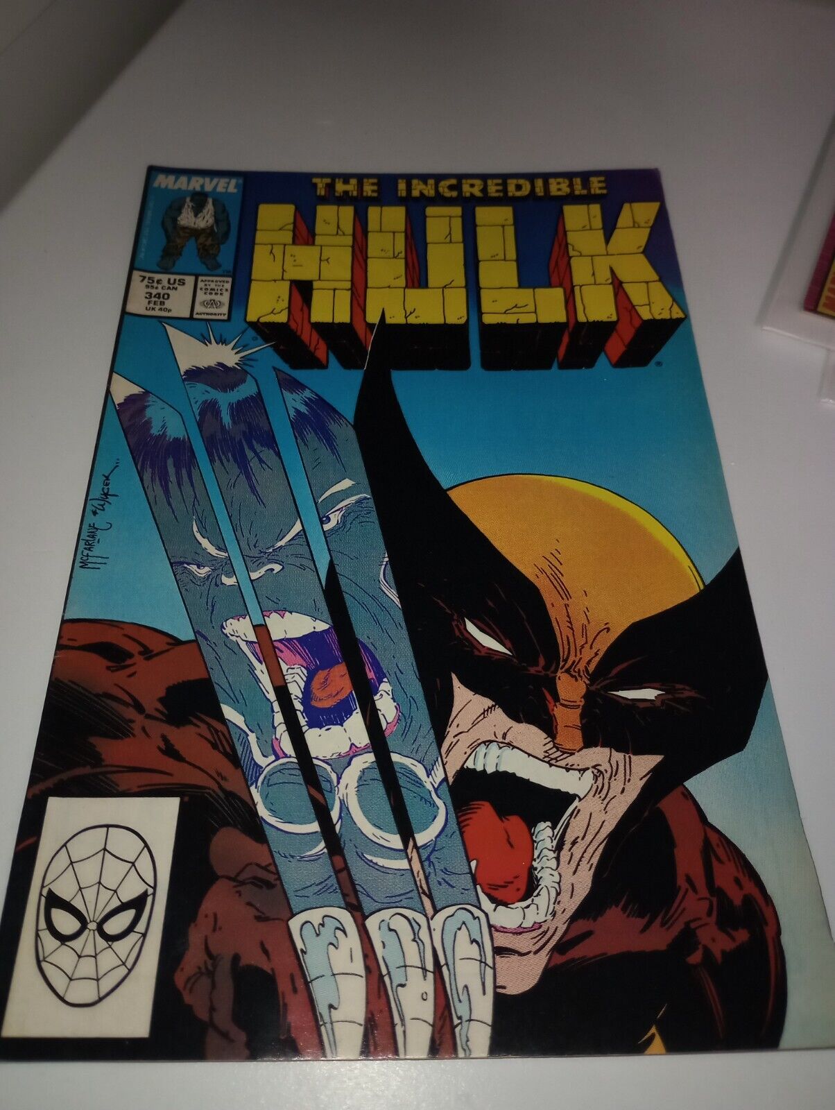 Incredible Hulk # 340 - Todd McFarlane Wolverine VF