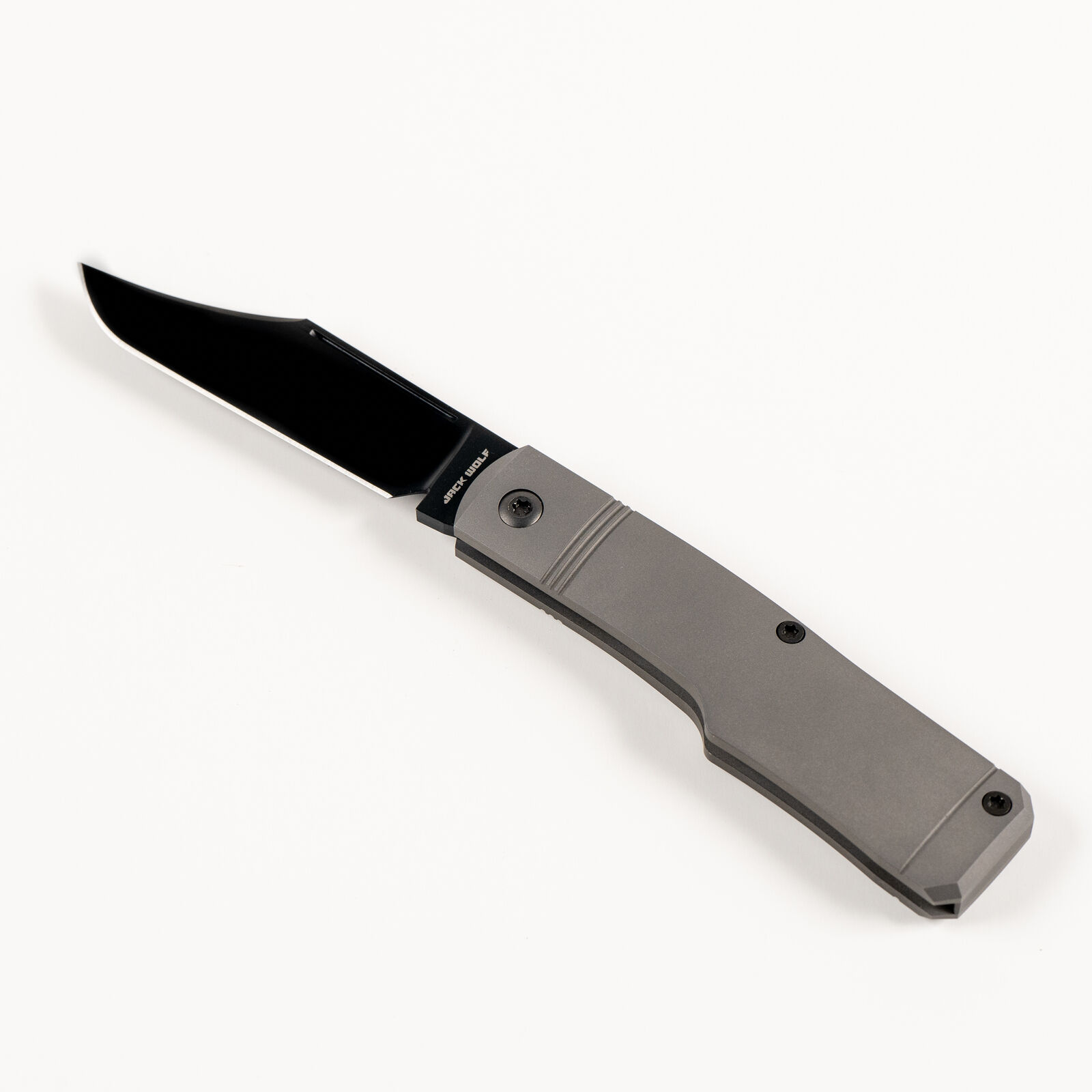 Jack Wolf Sharpshooter Folding Knife Blasted Ti Handle S90V SHARP-02-TI-REV-TUX