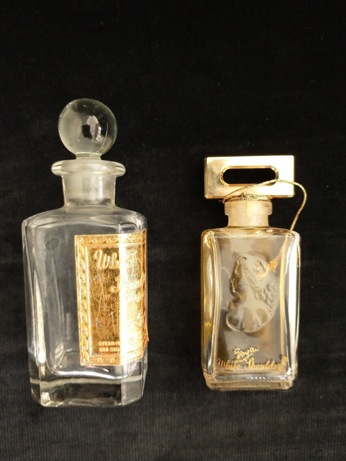 Vintage White Shoulders By Evyan Lot Of Two Hard To Find Perfume Bottles