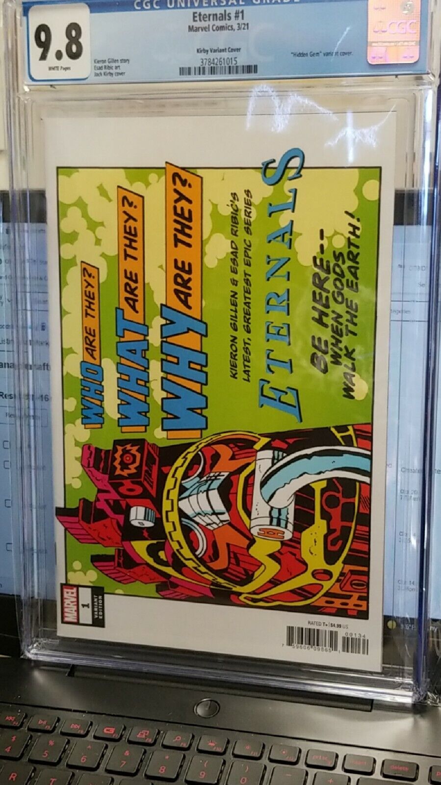 (F3)  Marvel Eternals # 1 JACK KIRBY VARIANT cover CGC 9.8 WHITE PAGES