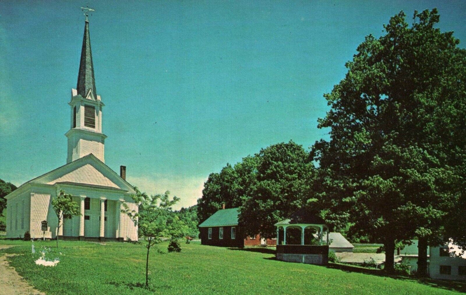 Congregational Church Town Meeting Hall Sharon Vermont Vintage Postcard Unposted