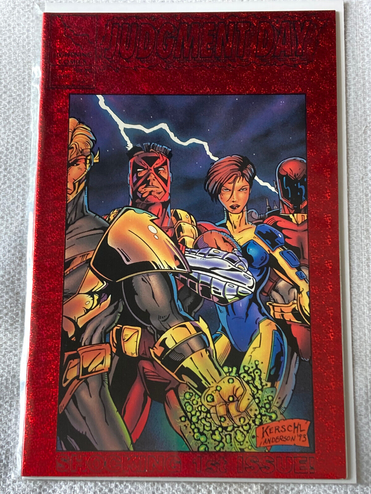 Judgement Day #1 1993 VF+/NM Lightening Comics  Red Foil Cover