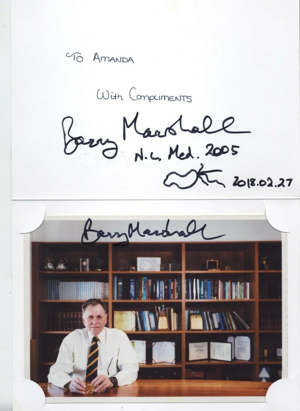 NOBEL PRIZE MICROBIOLOGY SKETCH BARRY MARSHALL AUSTRALIA ULCERS BACTERIA