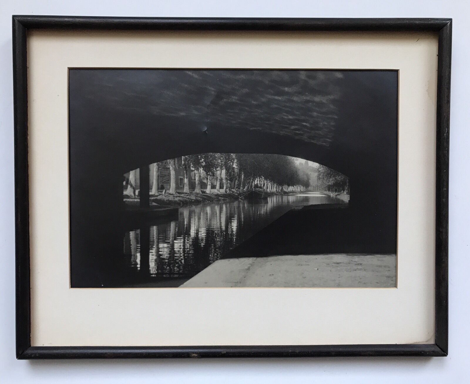 An Antique French Framed Photograph View From Under A Bridge