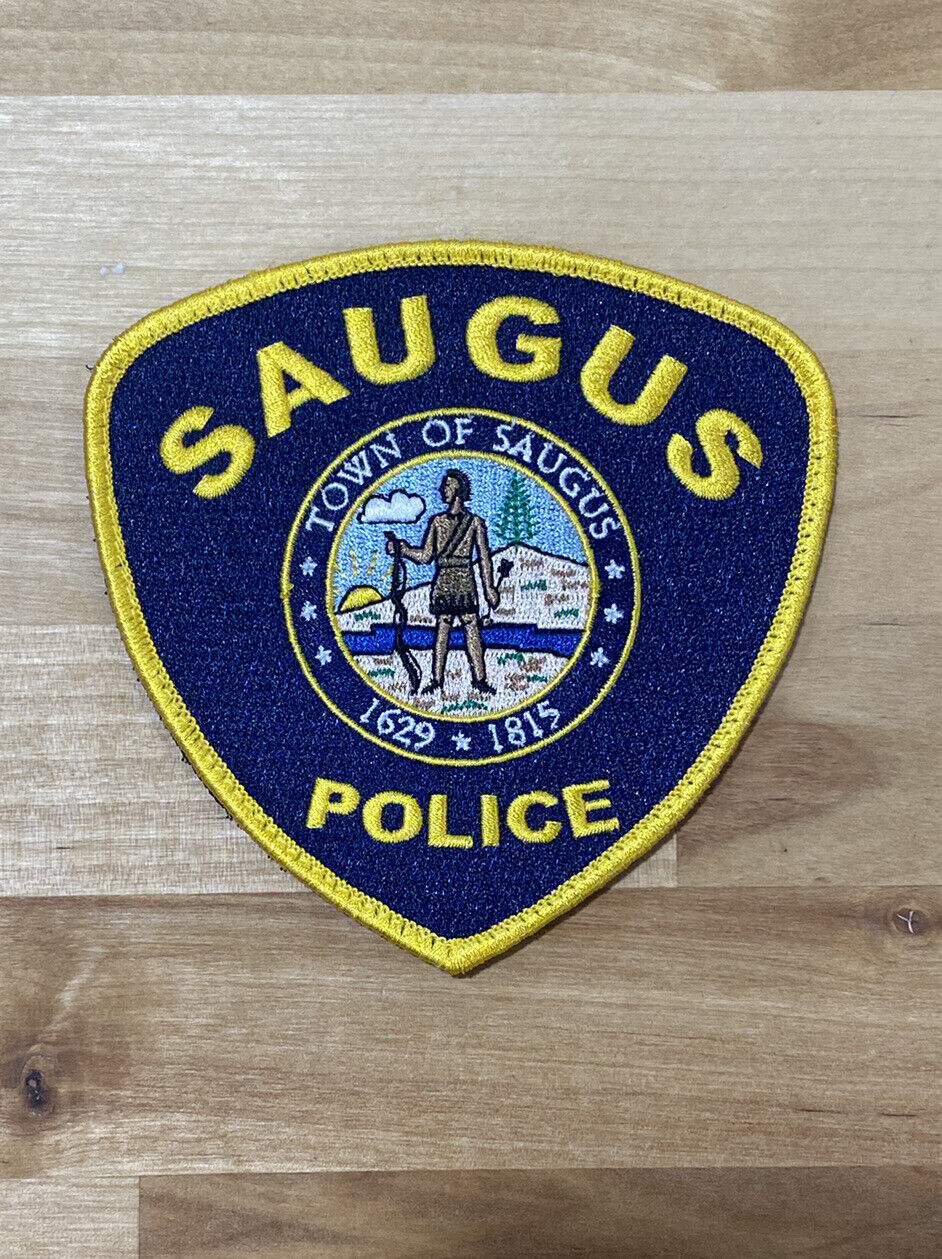 Saugus MA Police Department Hook and Loop Patch - New