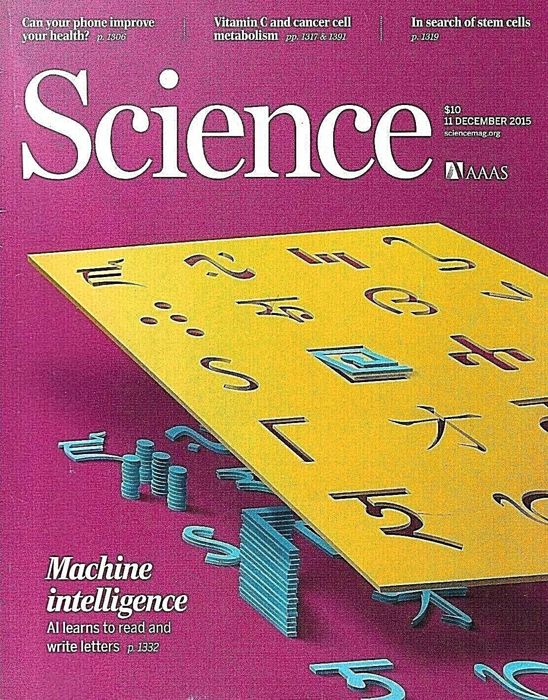 Science Magazine AAAS December 2015 Machine Intelligence Stem Cells Vitamin C