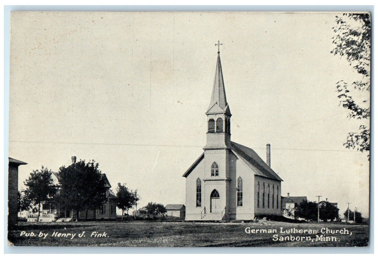 c1910\'s View Of German Lutheran Church St. Peter Minnesota MN Antique Postcard