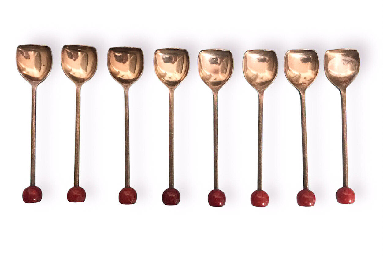 Vintage Brecks Muddler Spoons EPNS Made In England Set Of 8