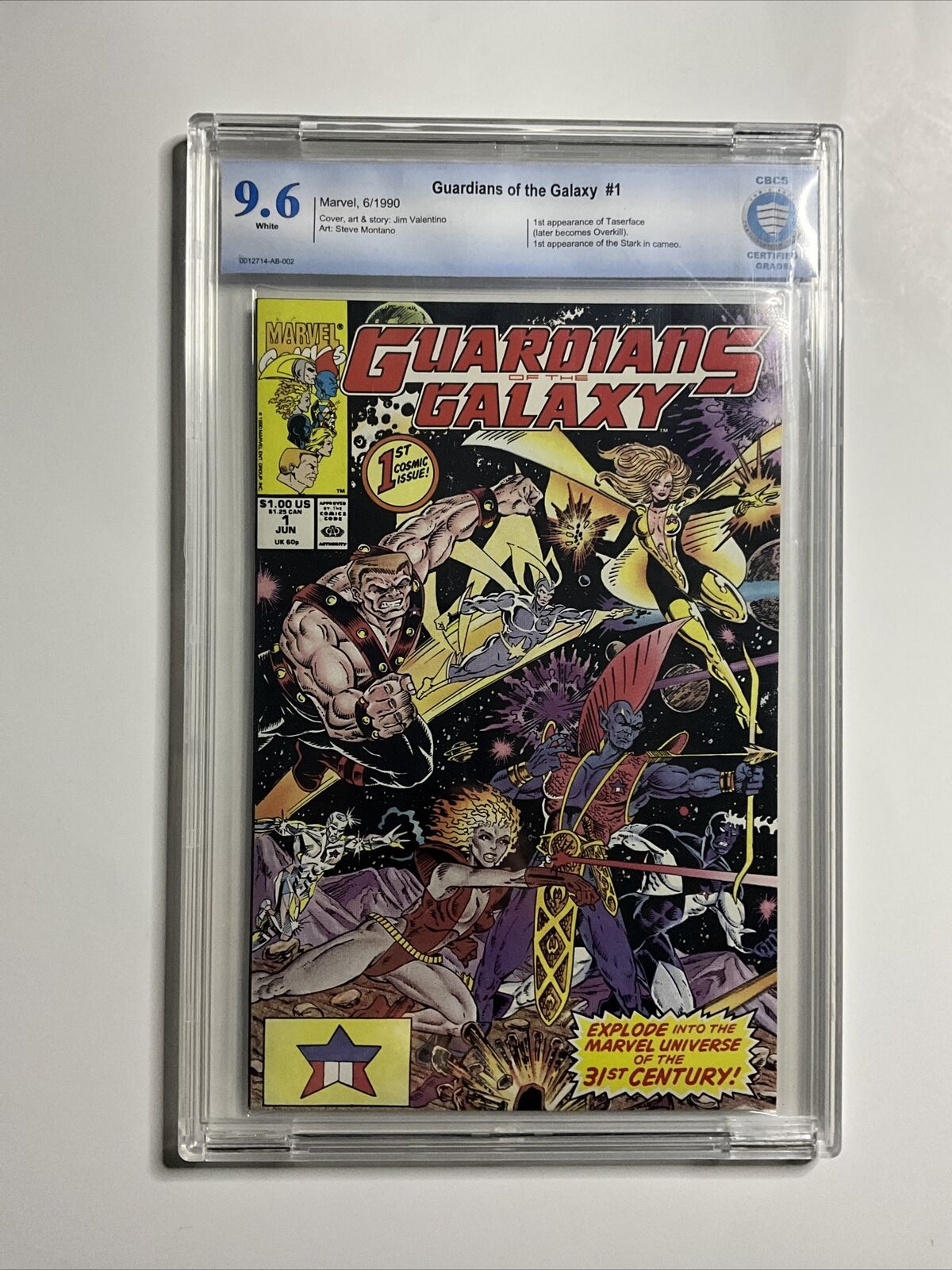 Guardians Of The Galaxy #1 (1990) CBCS 9.6 1st Taserface App Comic Book Key