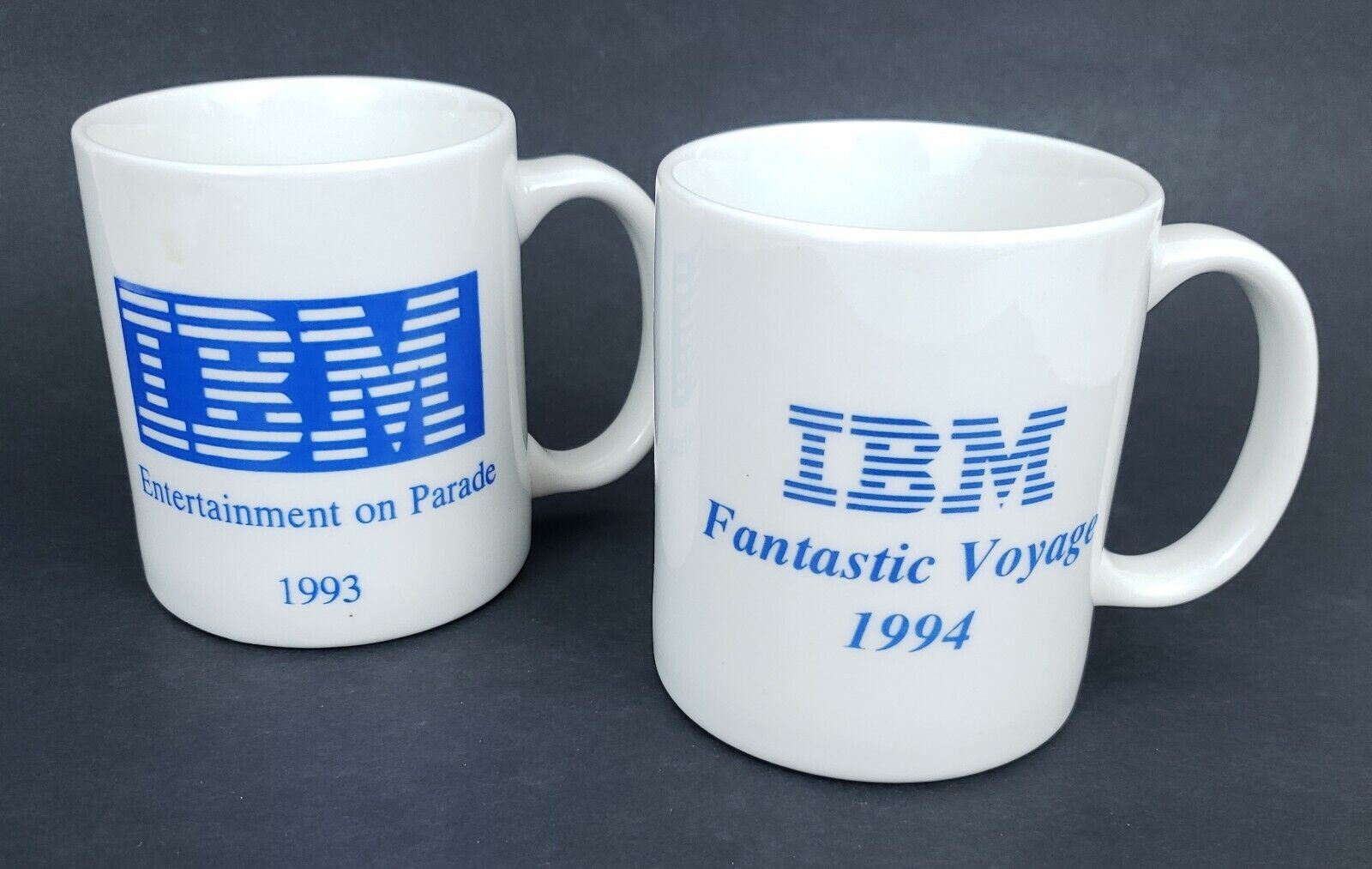 IBM 1993 1994 Rose Parade Coffee Mug Cup Set of 2 Promotional Fantastic Voyage