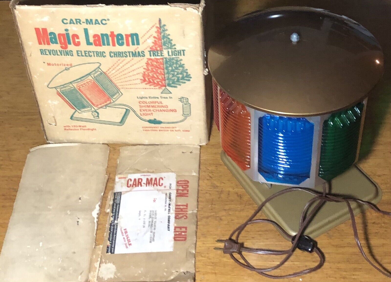 Vintage Car-Mac Magic Lantern Revolving Electric Christmas Tree Light WORKING
