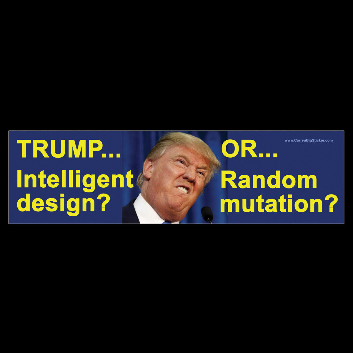Trump Intelligent Design or Random Mutation BUMPER STICKER or MAGNET anti Trump