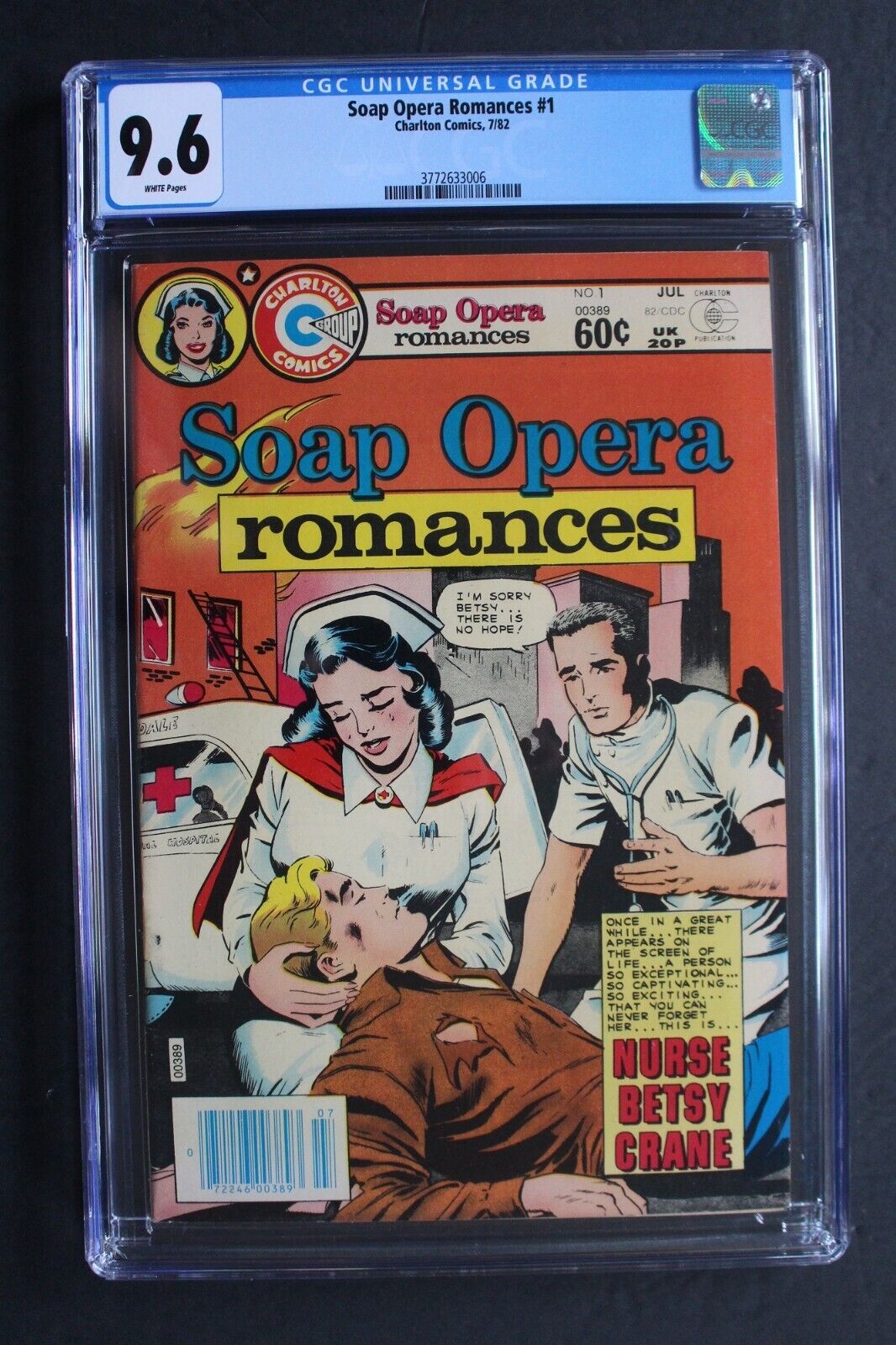 SOAP OPERA ROMANCES #1 Nurse Betsy Crane 1983 Giordano Charlton Scarce CGC 9.6