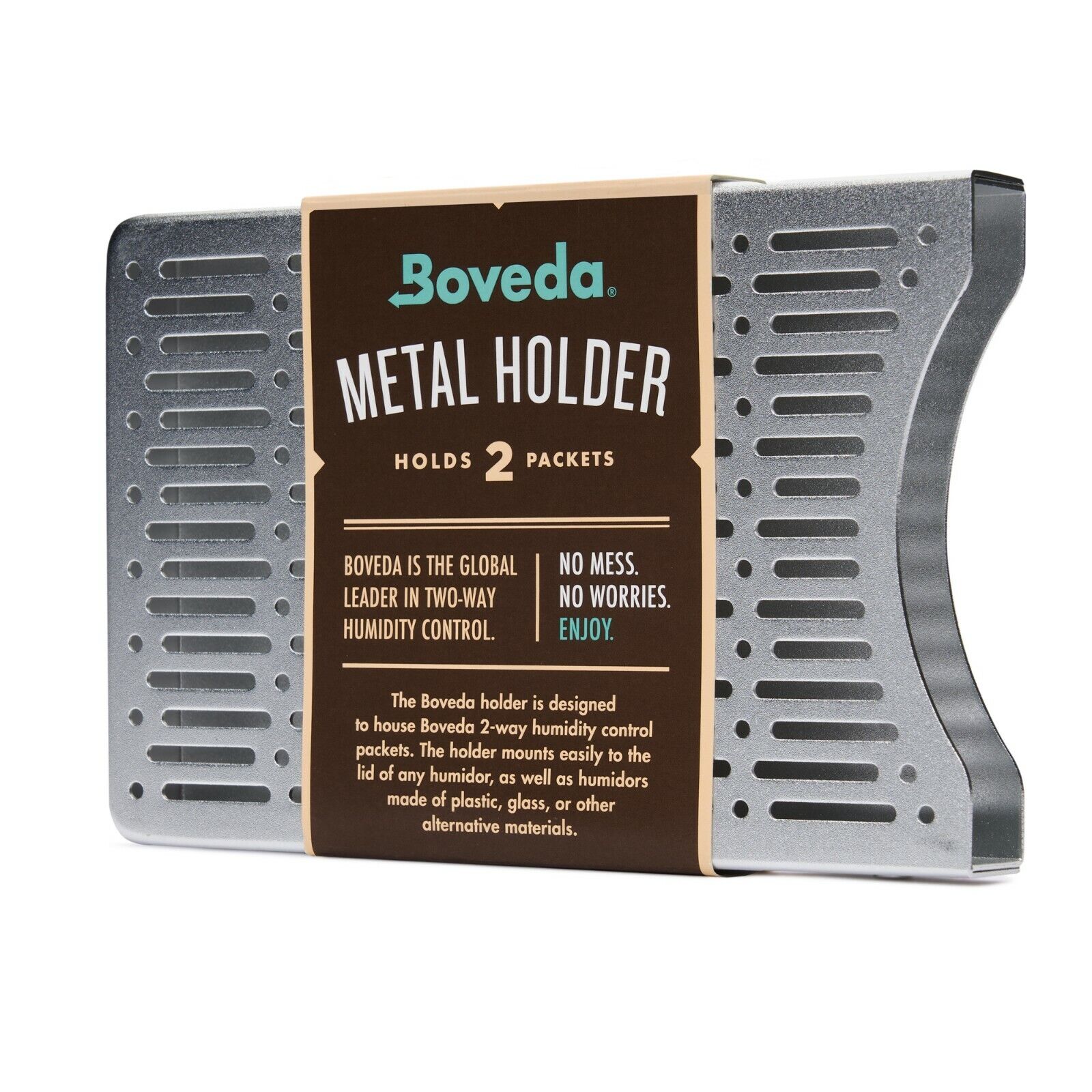 Boveda Aluminum Holder for Humidor - Space Saving - Use With Two Size 60 Pack
