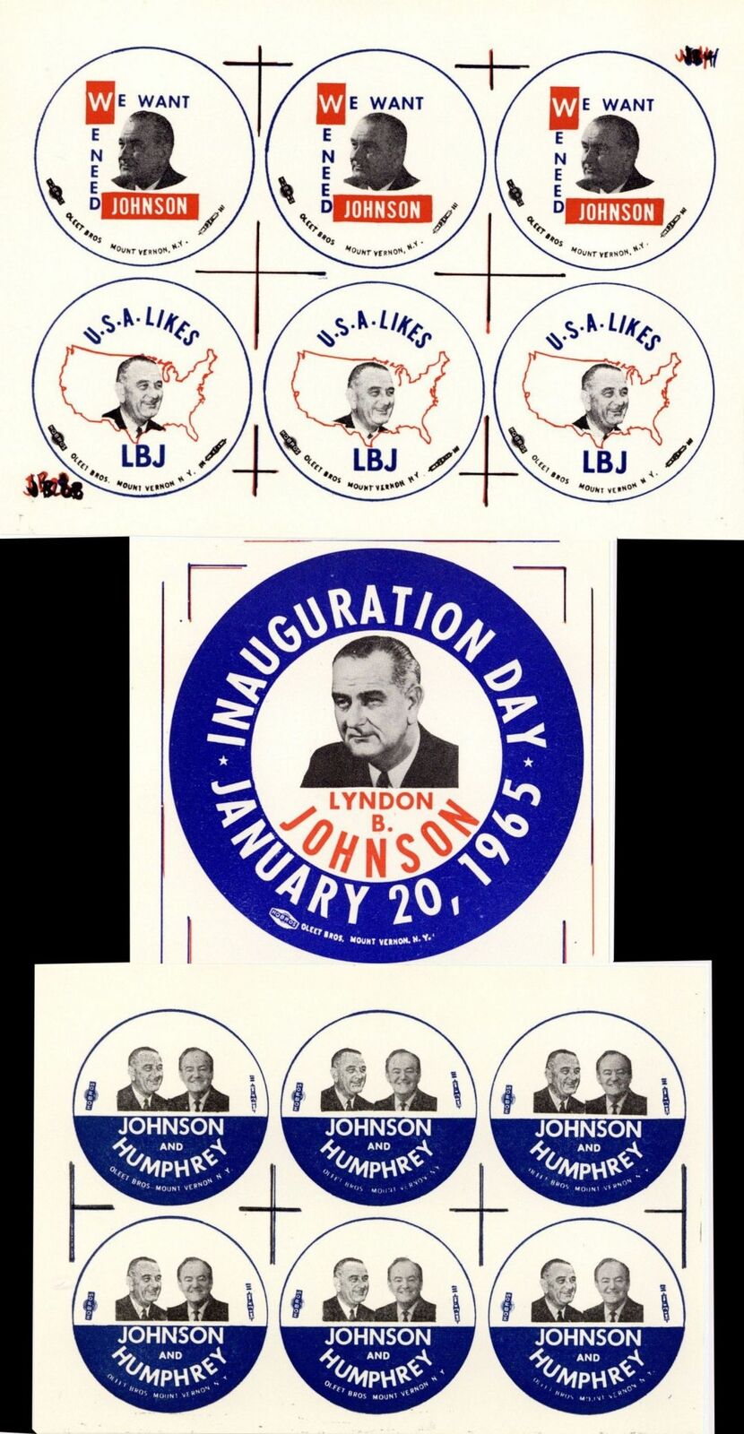 Lyndon Johnson Button Prints - Presidential