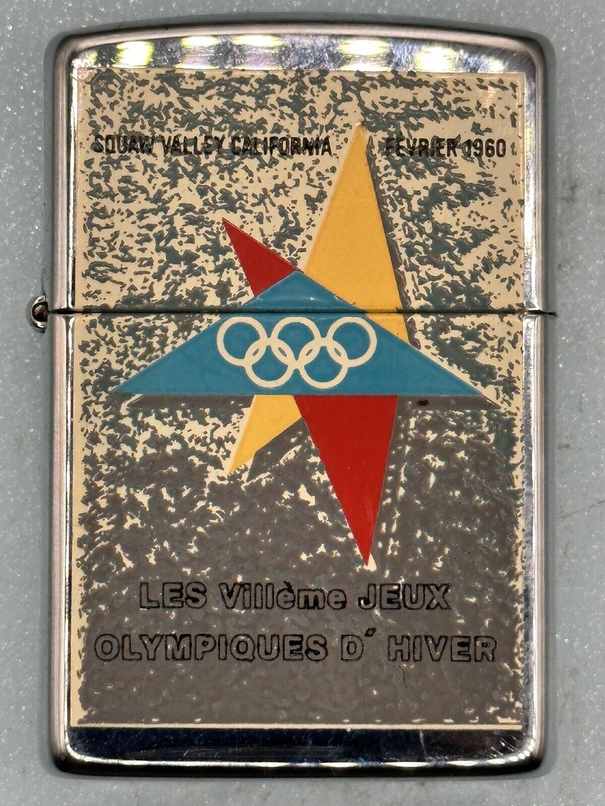Vintage 1995 Squaw Valley California Fevrier 1960 Olympic Chrome Zippo Lighter
