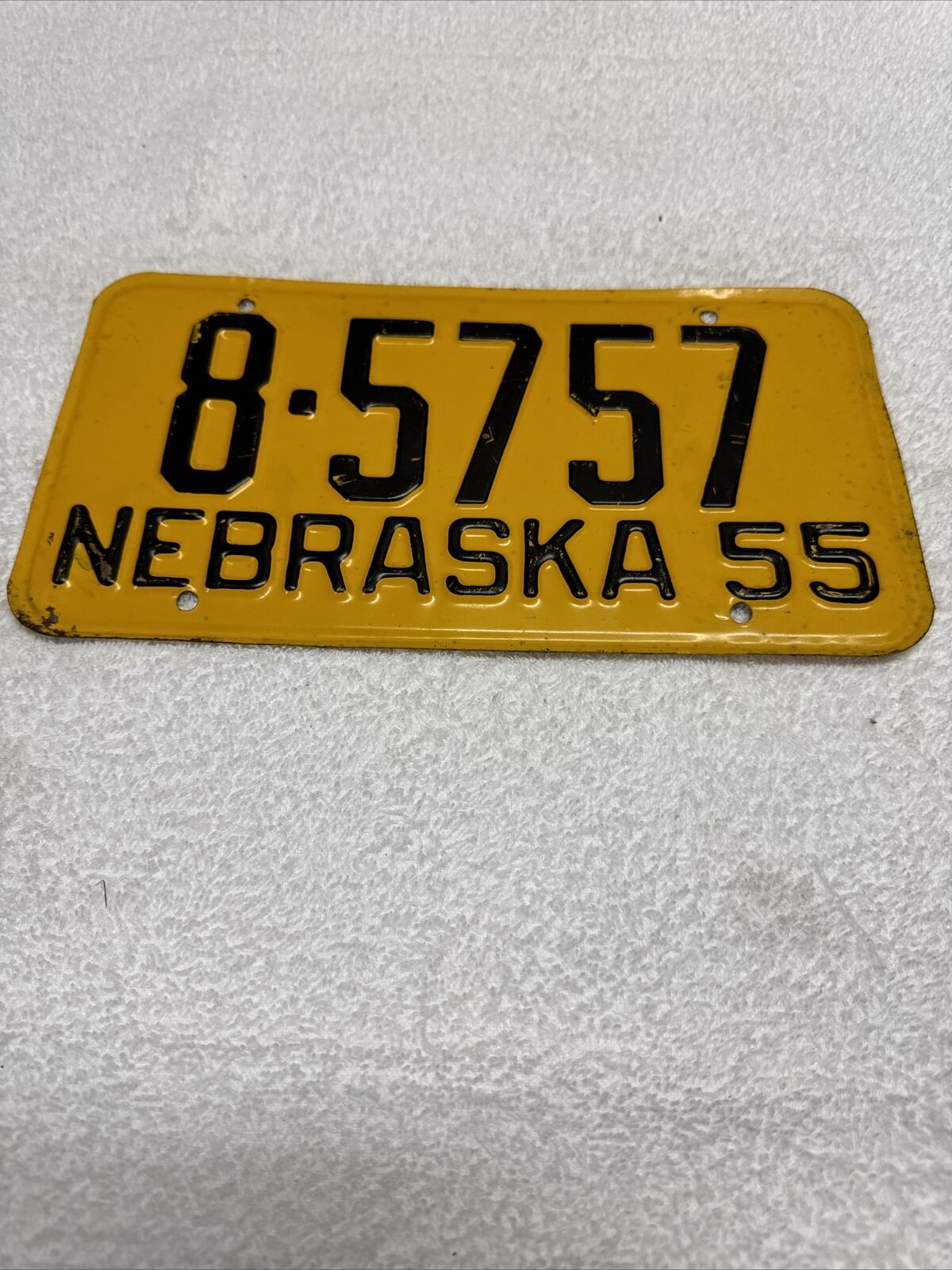 1955 Nebraska License Plate 8-5757
