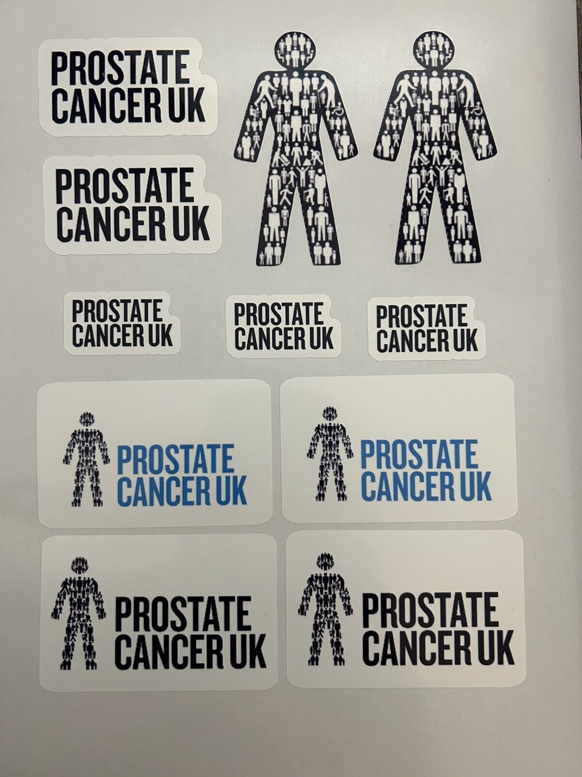 Prostate cancer Uk logo stickers Printed & Cut sizes between 8 and 4cm