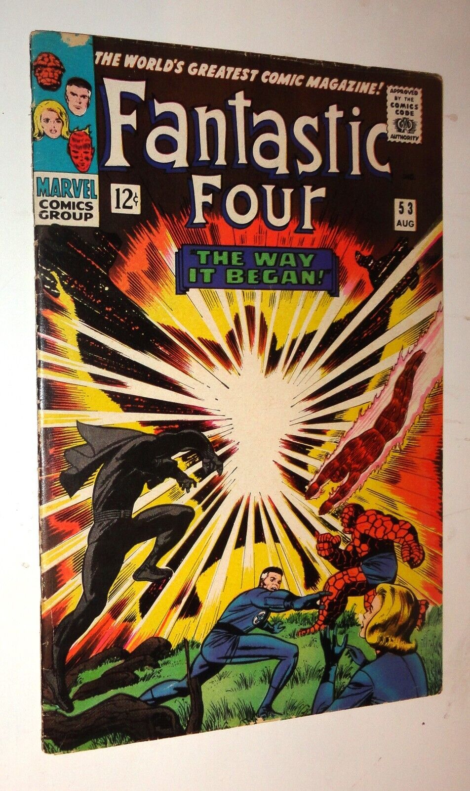 FANTASTIC FOUR #53 JACK KIRBY CLASSIC ORGIN AND 2ND BLACK PANTHER NICE COPY 1966