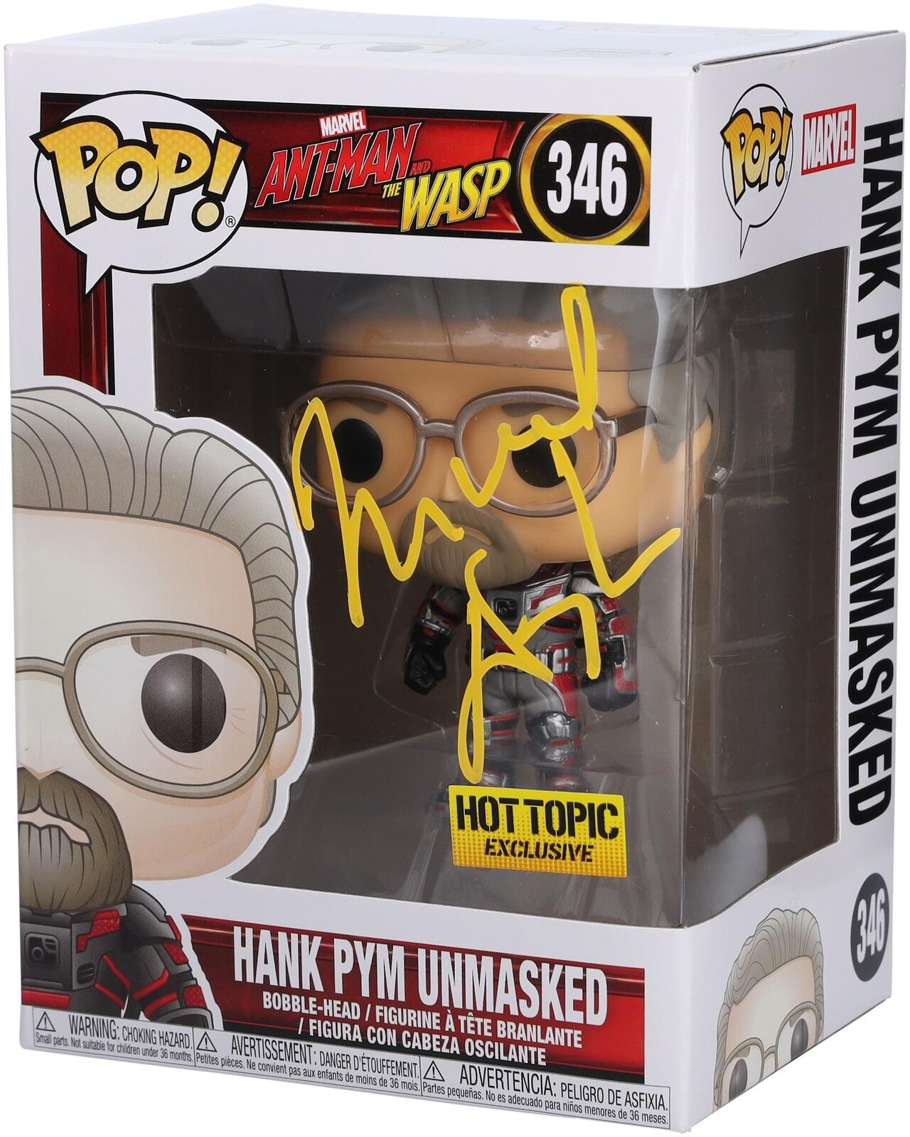 Michael Douglas Ant Man & The Wasp Autographed Unmasked Hank Pym #346 Funko Pop
