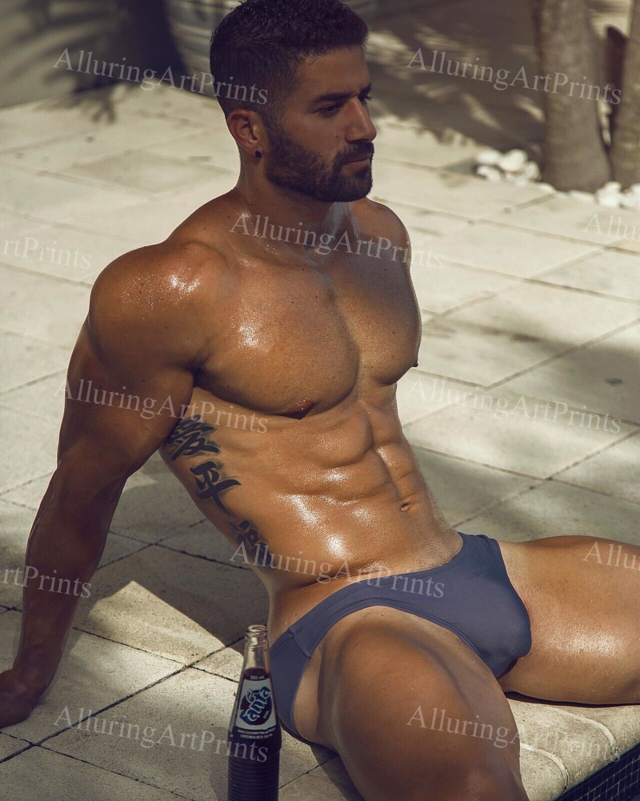 Male Model Print Muscular Handsome Beefcake Shirtless Hunk Hot Man Hairy N1025