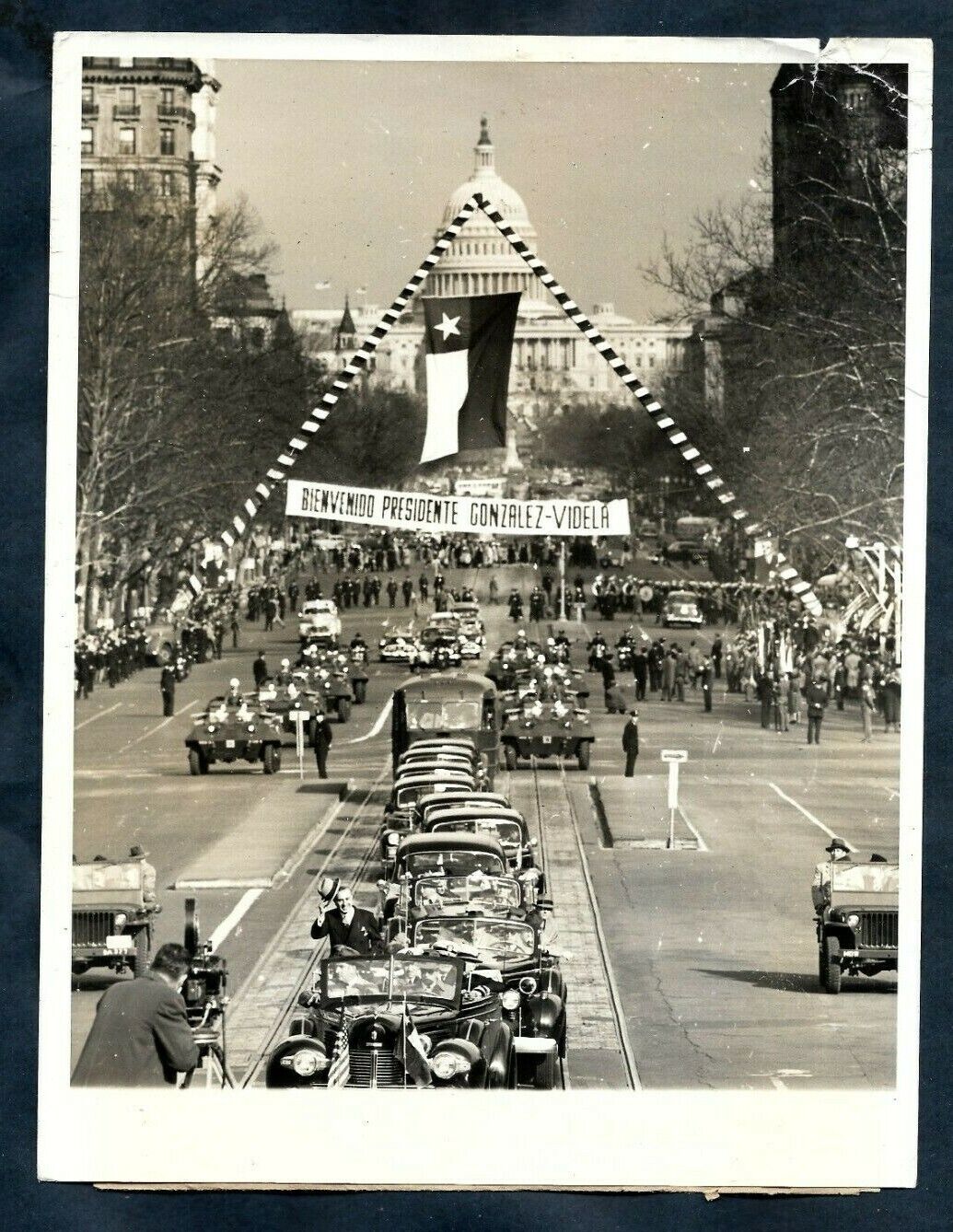 CAPITAL WELCOME FOR CHILEAN PRESIDENT GABRIEL GONZALEZ WASH 1950 Photo Y 246