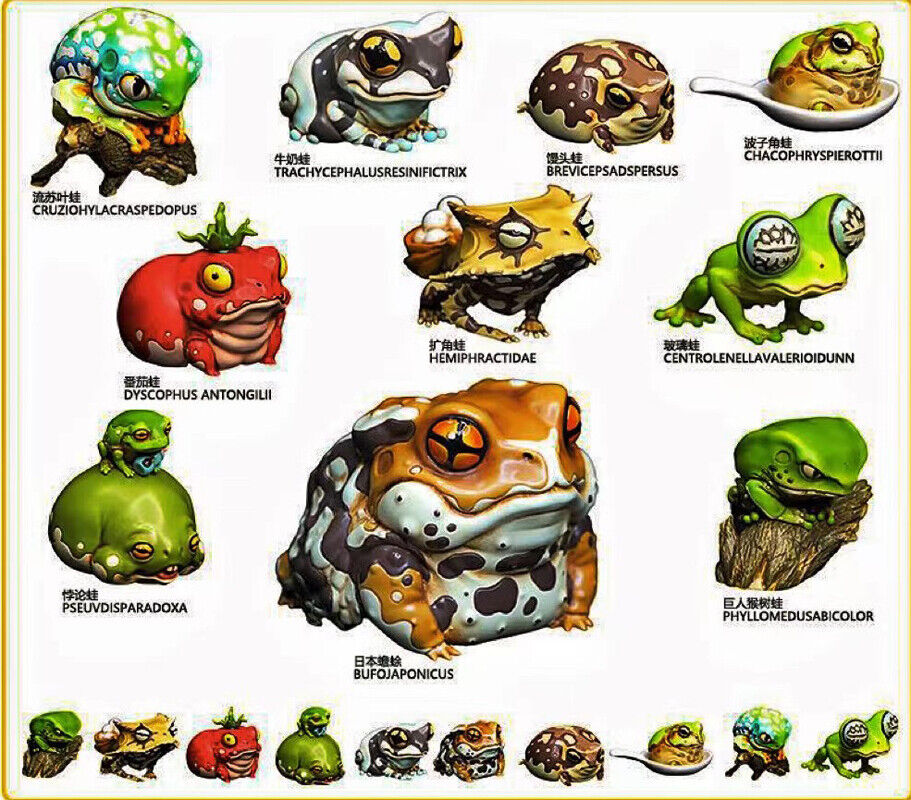 Frog Planet Painted Frog Model Resin Animal Limited Sculpture 10PCS New In Stock